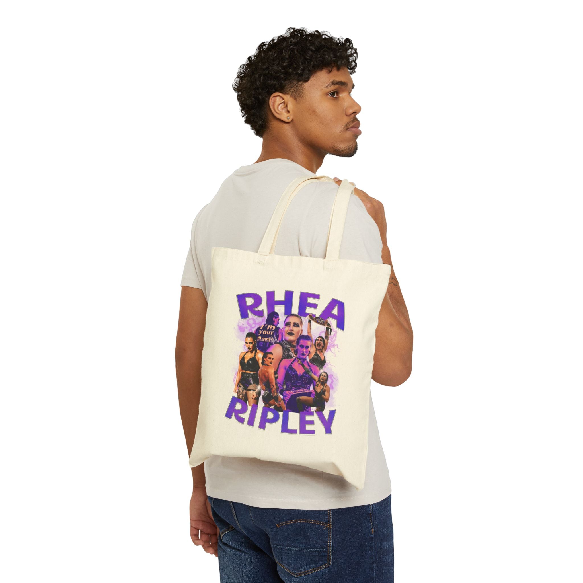 Rhea Ripley Graphic Portrait Design, Sports Fan Tote Bag, Unisex , Gift Tote Bag for Him-Her