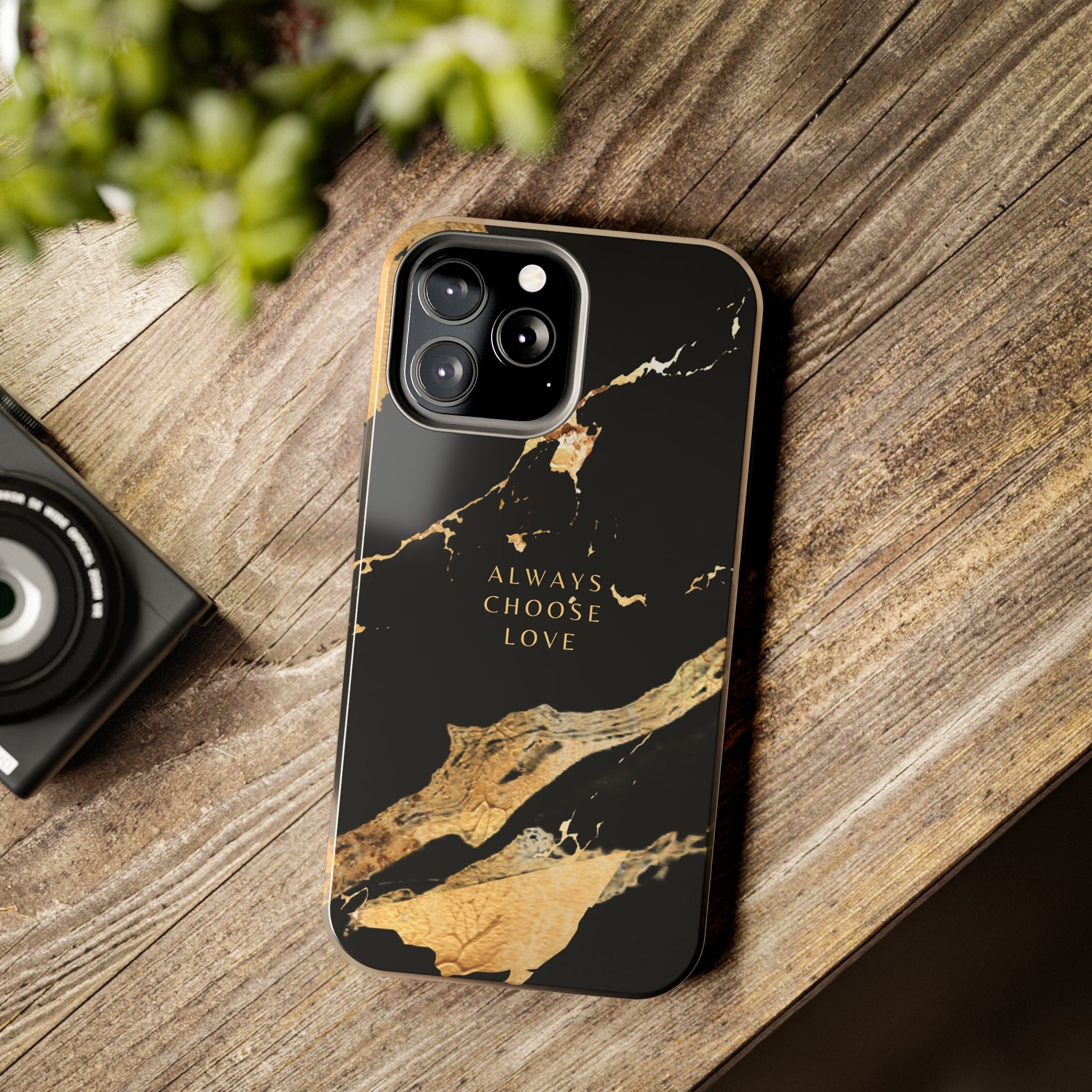 Black Gold Always Choose Love, Elegant Phone Cases, Stylish Phone Covers, Chic Phone Protectors, Fashionable Case for Her, Trendy Smartphone Accessories