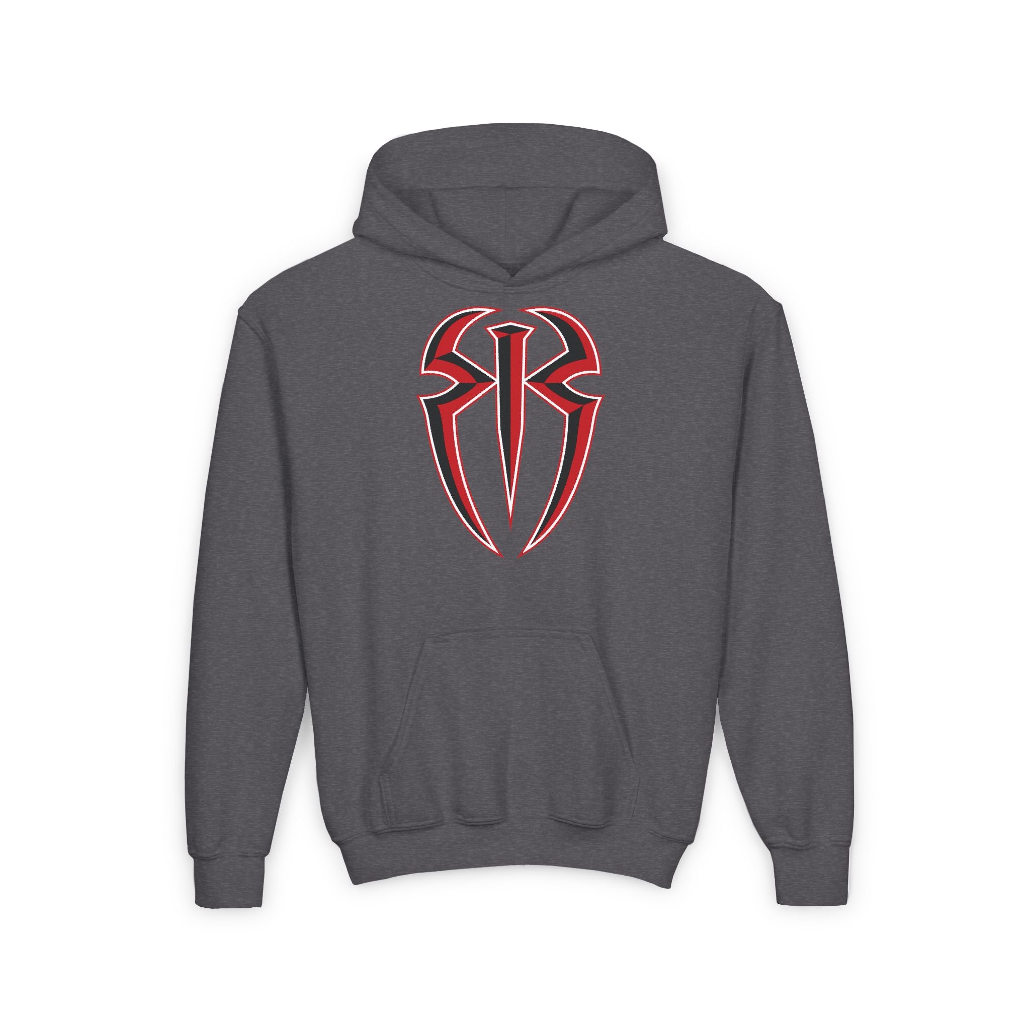 Roman Reigns Black Red Shirt Design, Sports Fan Kids Hoodies - Youth Heavy Blend Hooded Sweatshirt, Unisex, Gift for Her-Him, Casual Outwear