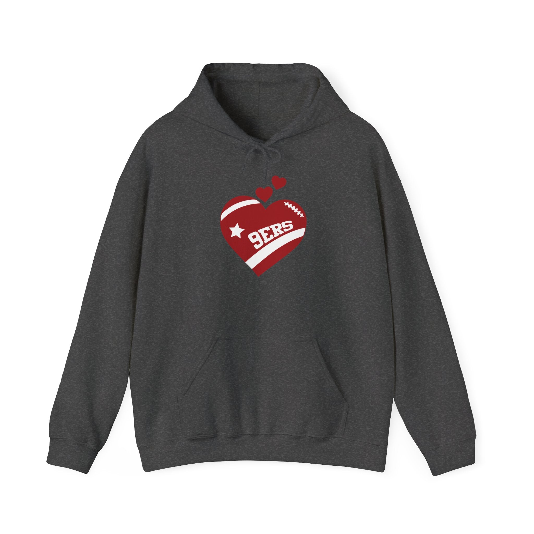 Cute Heart San Francisco Football Hoodies, SF Sports Team Sweatshirt, Football Fan Shirt, Hoodie Gift for Him-Her