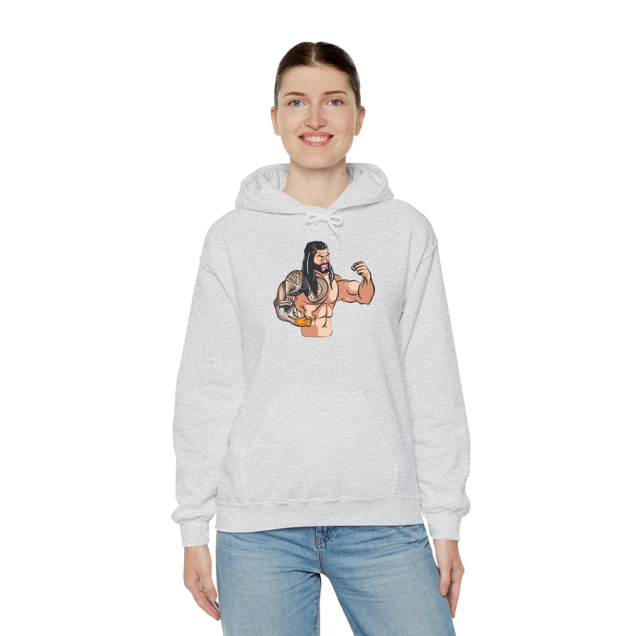 Roman Reigns Cartoon Design Hoodies, Gift for Her - Gift for Him, Sports Fan Wrestling Unisex Hooded Sweatshirt, Casual Outwear