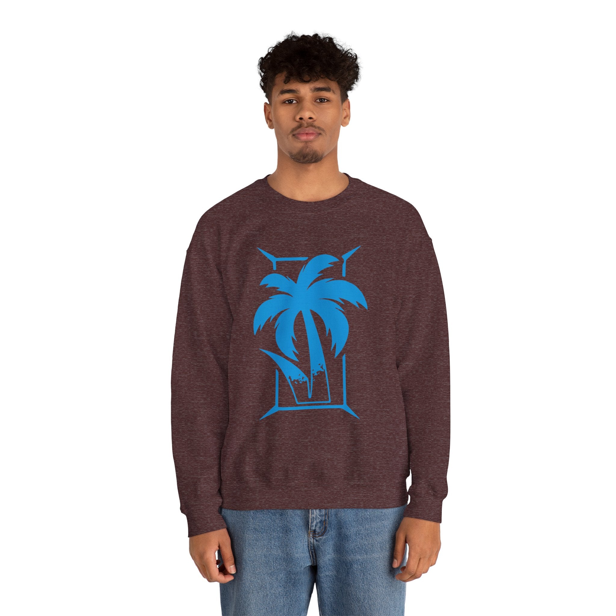 Palm Tree Design Jey Uso Sweatshirt, Wrestling Fan Unisex Sweatshirt - Gift for Him or Her, Casual Outwear, Heavy Blend Crewneck Sweatshirt