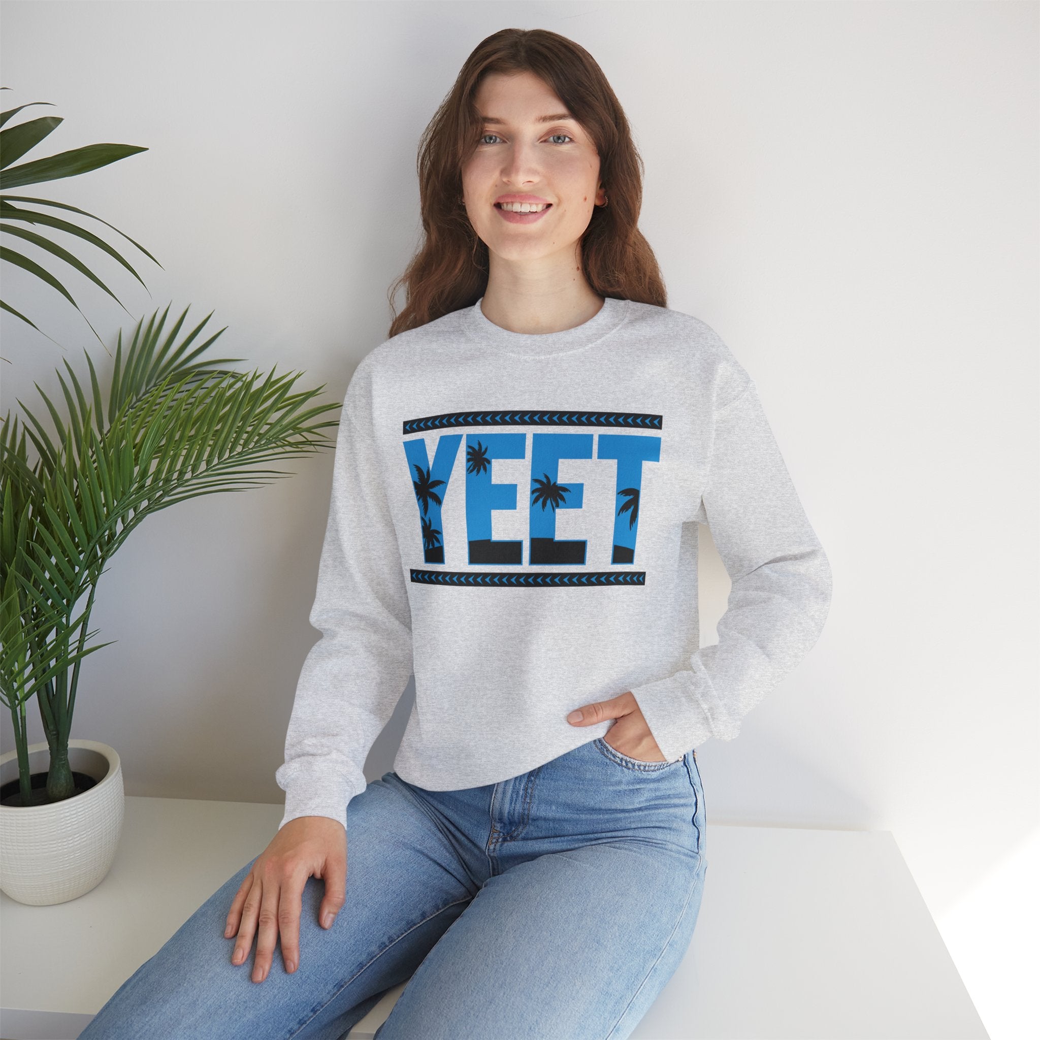 Blue Black Yeet Sweatshirt, Wrestling Fan Unisex Sweatshirt - Gift for Him or Her, Casual Outwear, Heavy Blend Crewneck Sweatshirt