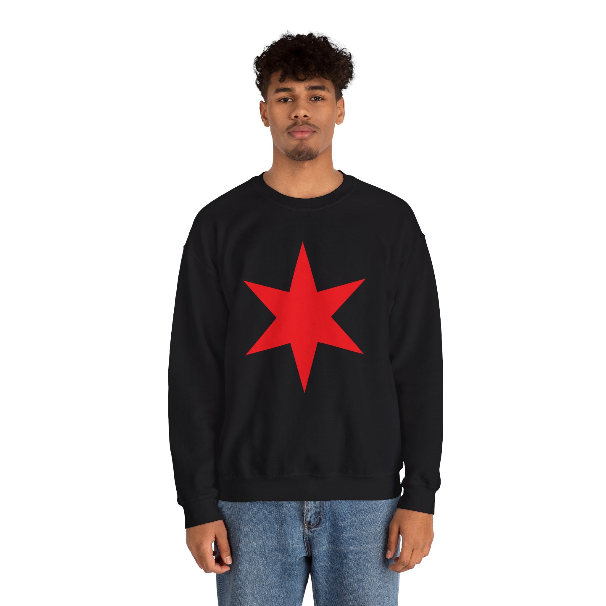 Chicago Star Sweatshirt, Wrestling Fan Unisex Sweatshirt - Gift for Him or Her, Casual Outwear, Heavy Blend Crewneck Sweatshirt