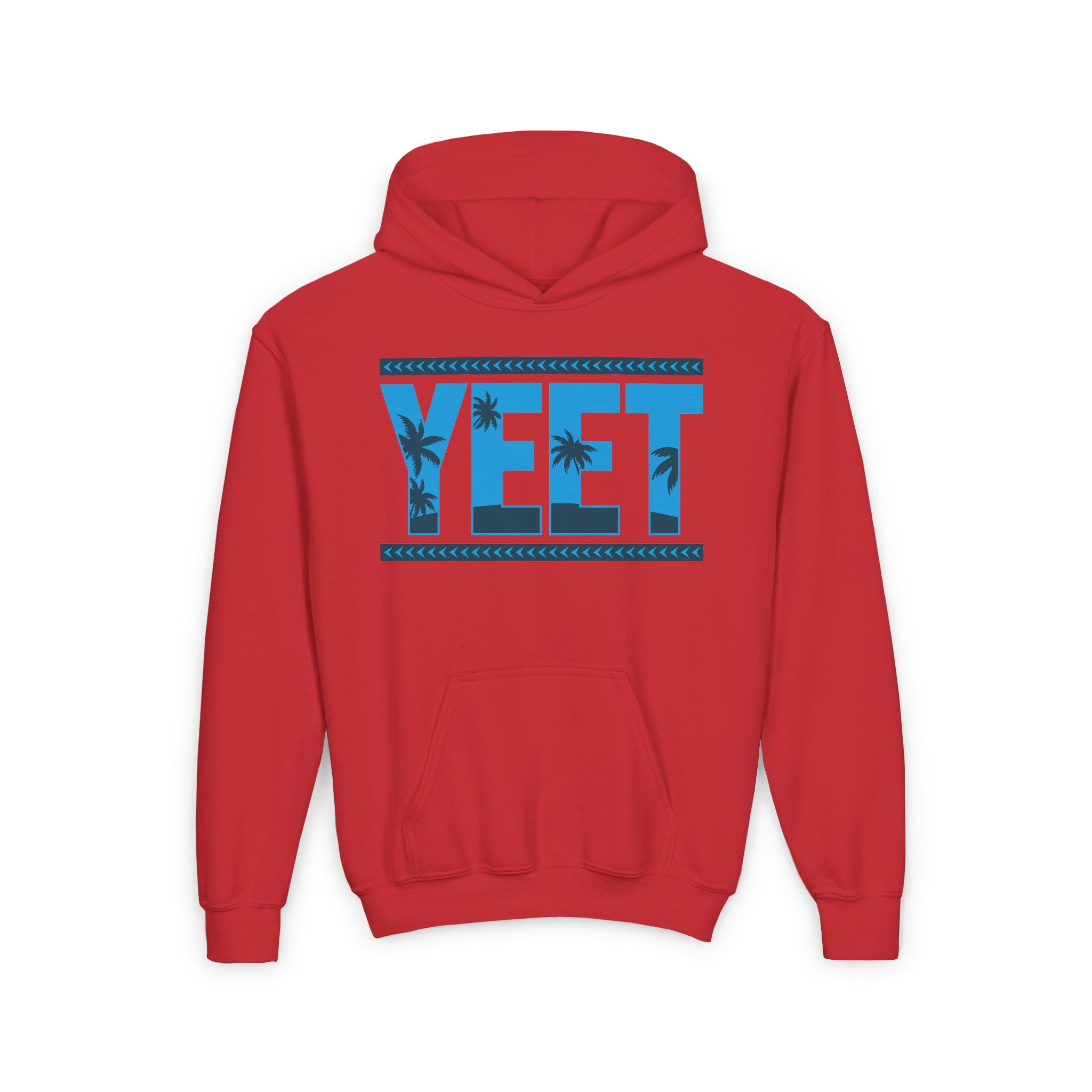 Yeet Two Color Blue Grey Shirt Design, Sports Fan Kids Hoodies - Youth Heavy Blend Hooded Sweatshirt, Unisex Wrestling Fan Hoodies, Gift for Her-Him, Casual Outwear