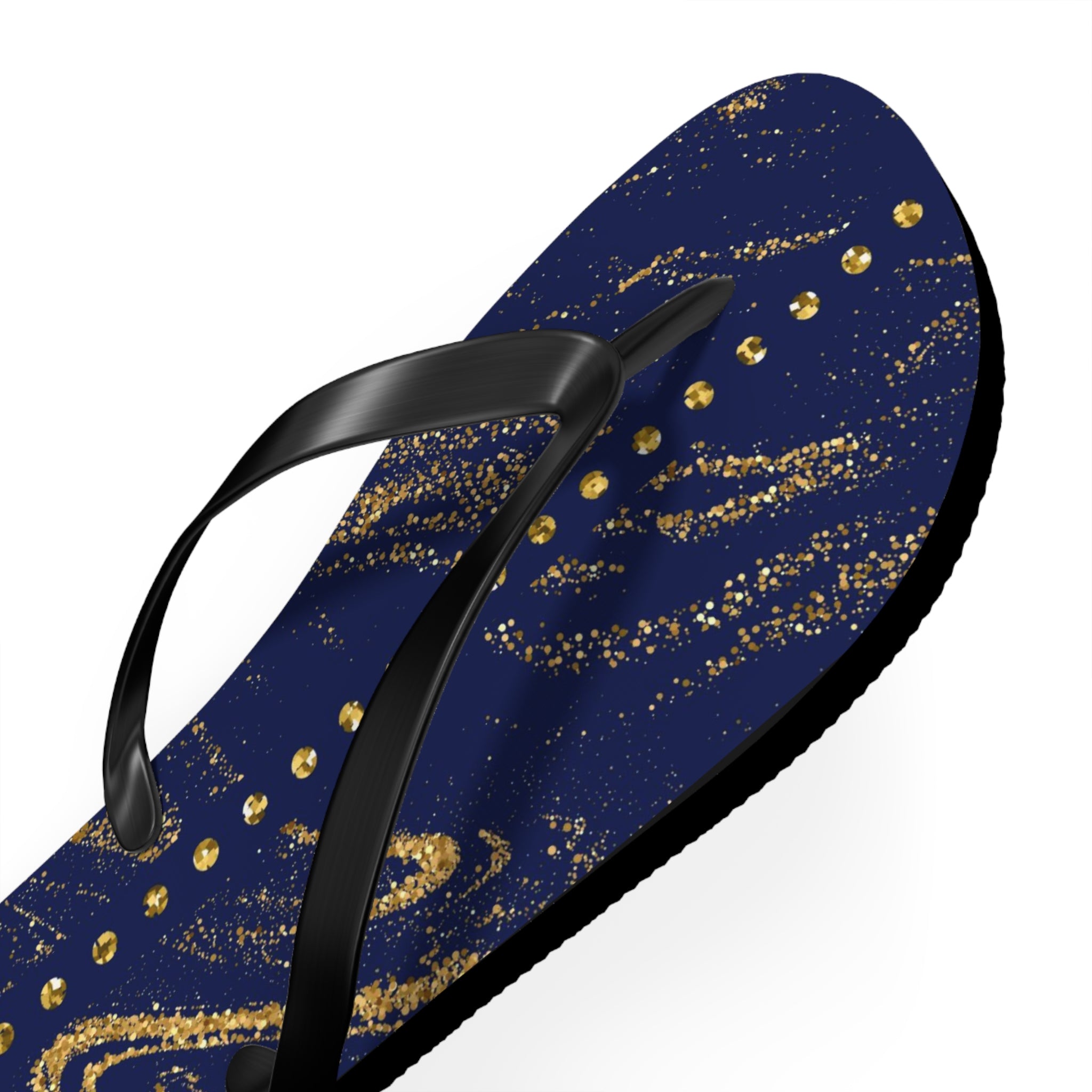 Dark Blue and Gold, Flip Flops for Women, Cute Designs, Everyday Use, Indoor Sleepers