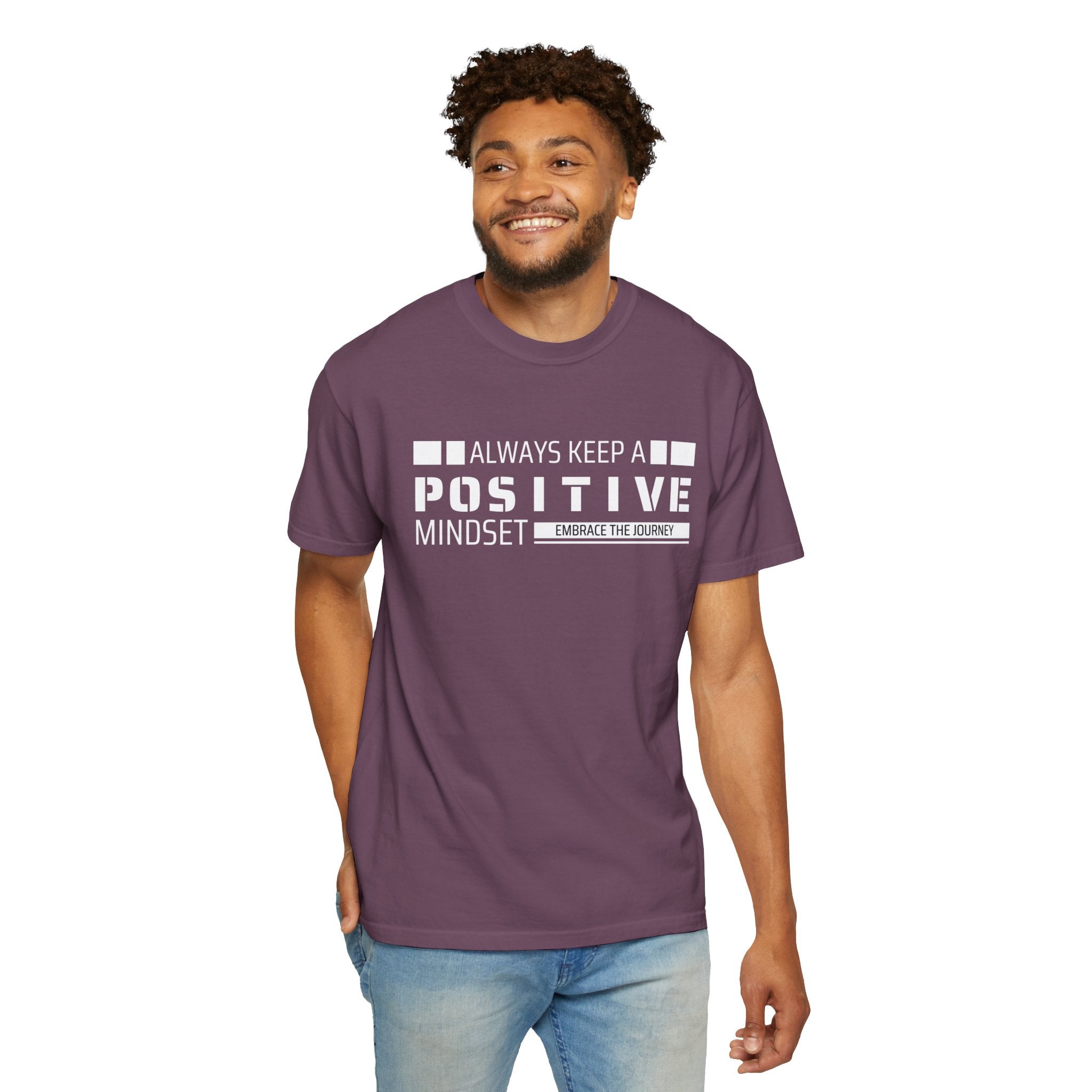 Always Keep A Positive Mindset, Graphic Design Unisex T-shirt, Casual Cotton Outwear, Gift for Him- Gift for Her, Stylish Tee, Cool Shirt, Trendy Apparel, Comfortable Top,