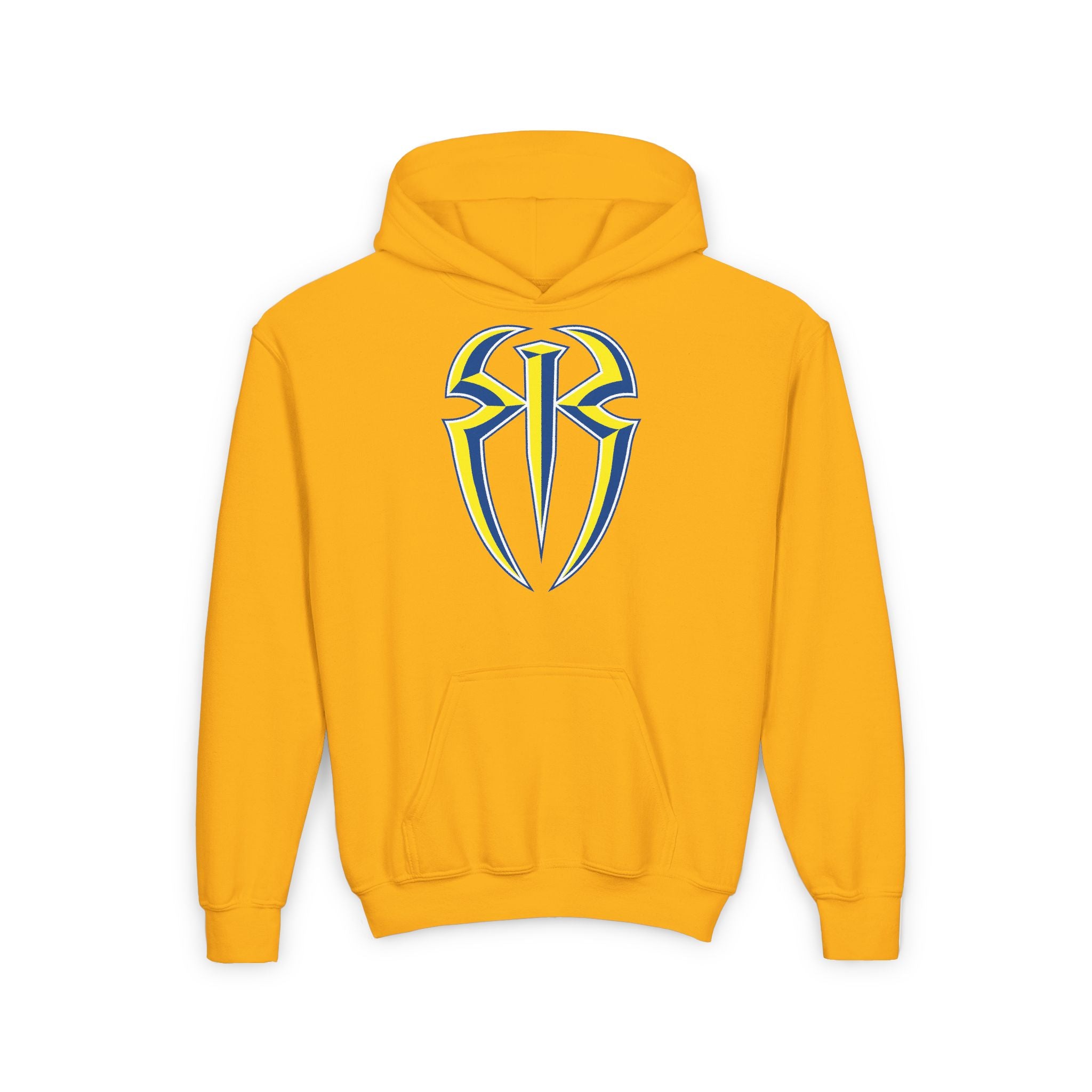 Copy of Roman Reigns Yellow Blue Shirt Design, Sports Fan Kids Hoodies - Youth Heavy Blend Hooded Sweatshirt, Unisex, Gift for Her-Him, Casual Outwear