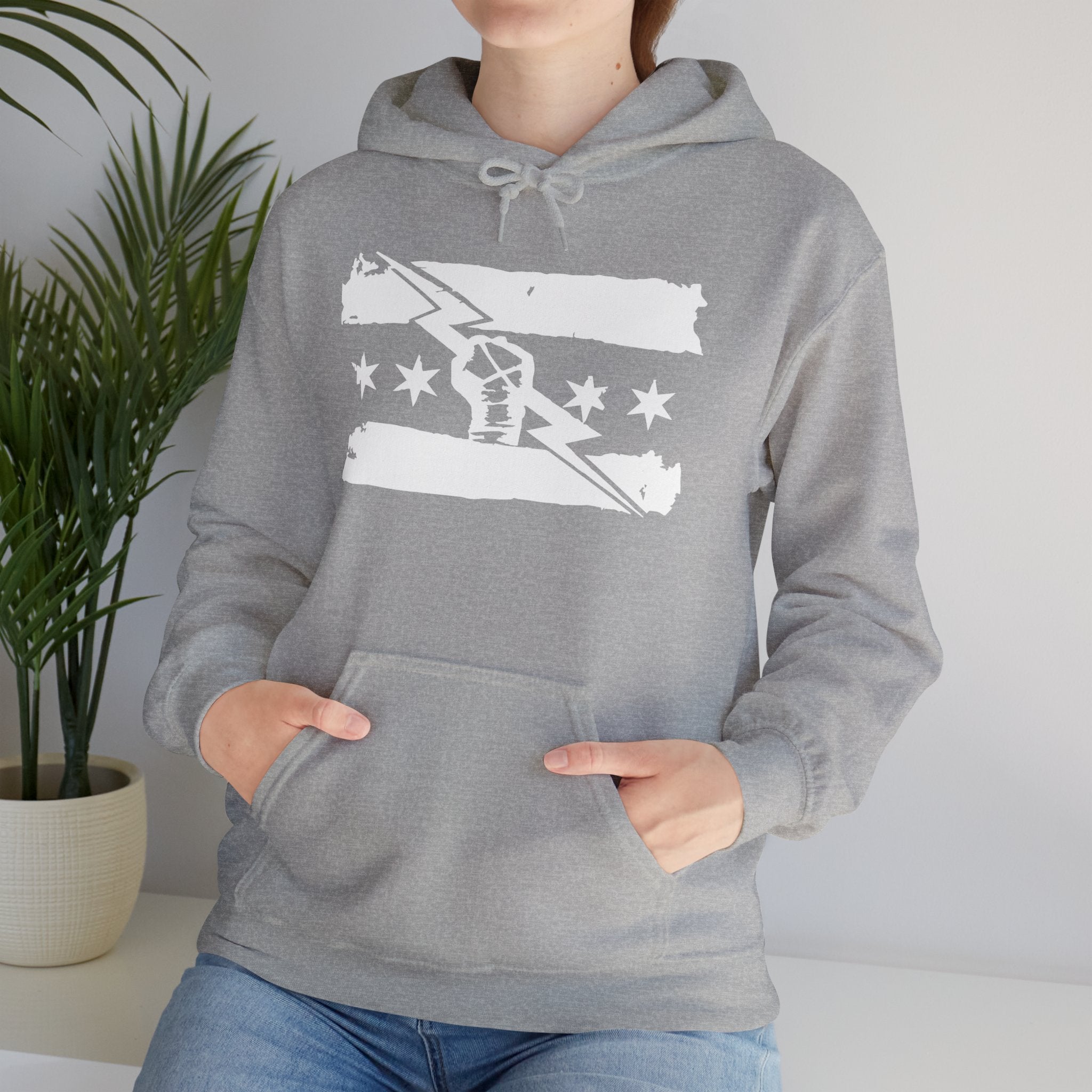 Punk Flag All White Design Hoodies, Gift for Her - Gift for Him, Sports Fan Wrestling Unisex Hooded Sweatshirt, Casual Outwear