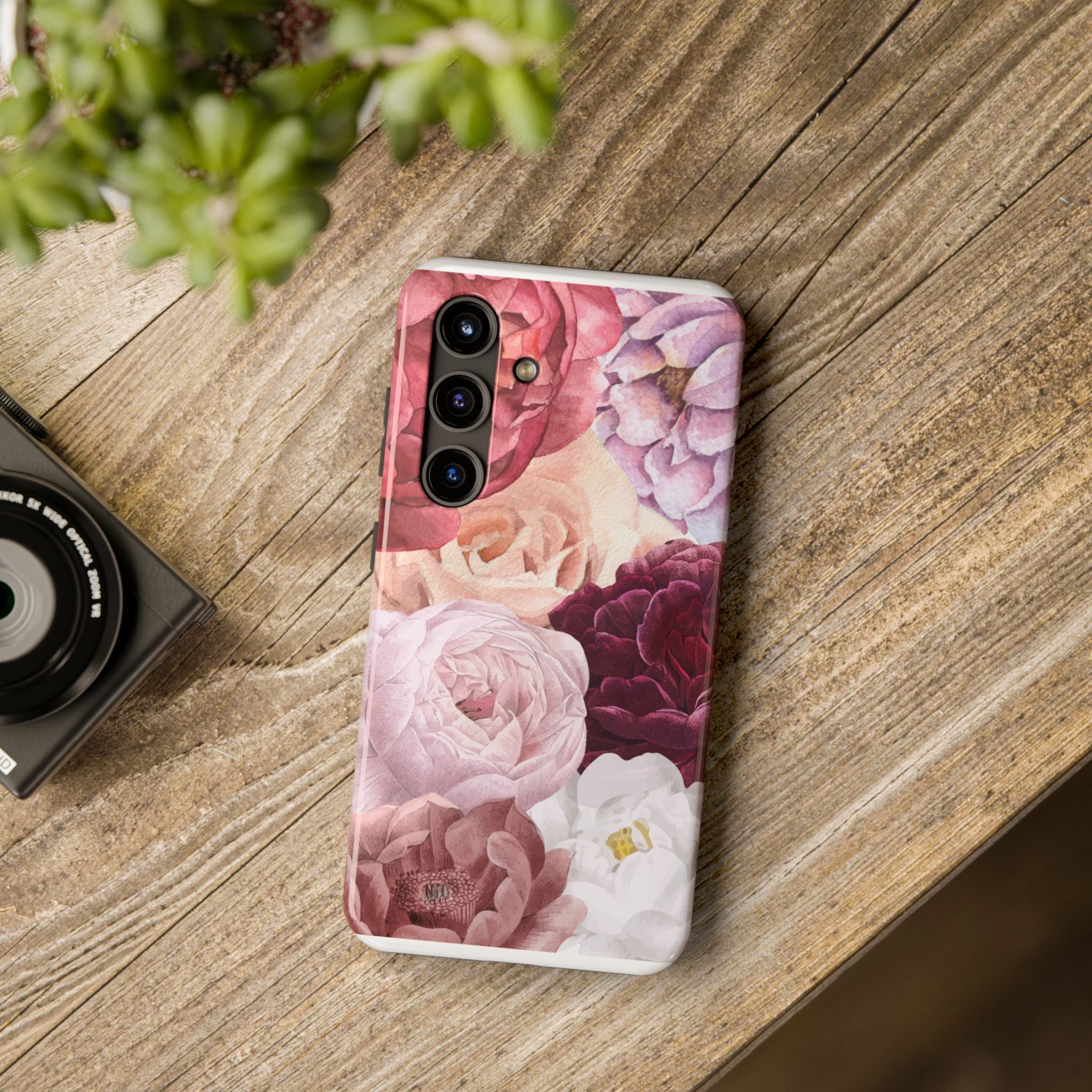 Pink Purple Watercolor Flower, Elegant Phone Cases, Stylish Phone Covers, Chic Phone Protectors, Fashionable Case for Her, Trendy Smartphone Accessories