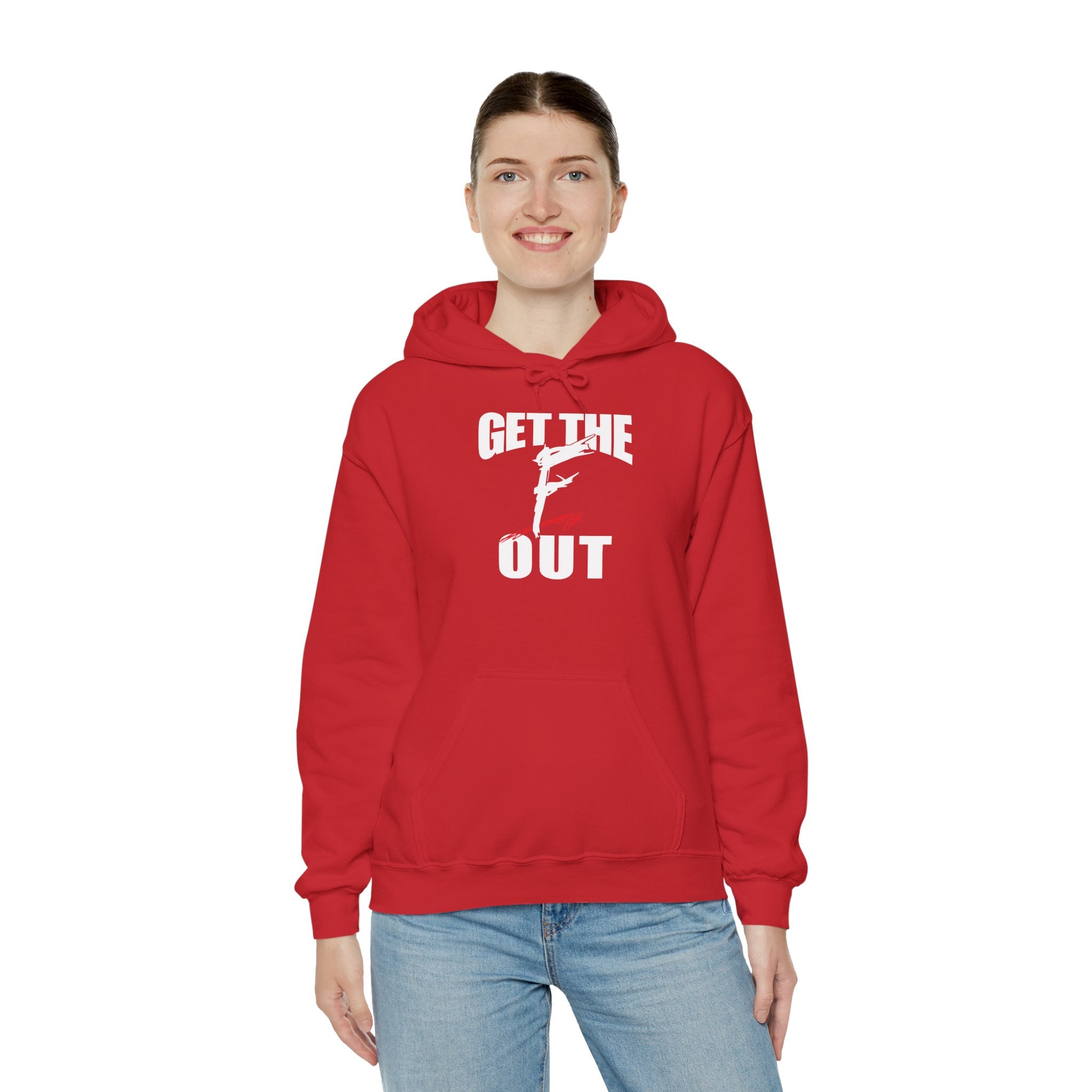 " Get The " F " Out Hoodies, Gift for Her - Gift for Him, Sports Fan Wrestling Unisex Hooded Sweatshirt, Casual Outwear