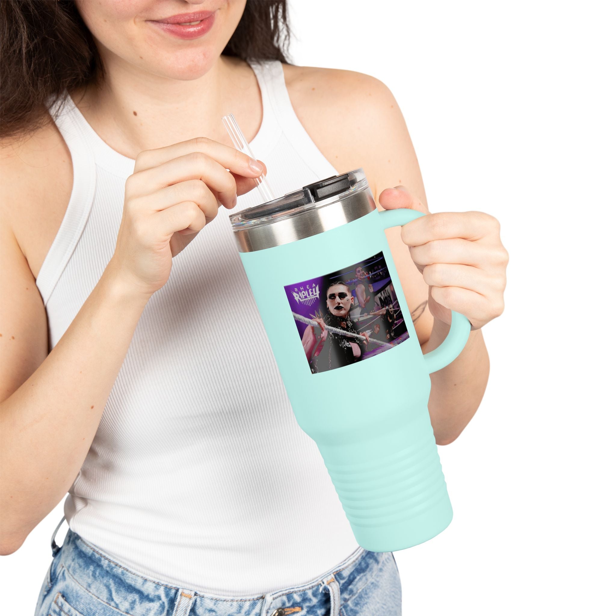 Rhea Ripley Wrap Insulated Travel Mug, Gift for Her Gift for Him - 40oz, Gift for Her, Gift for Him