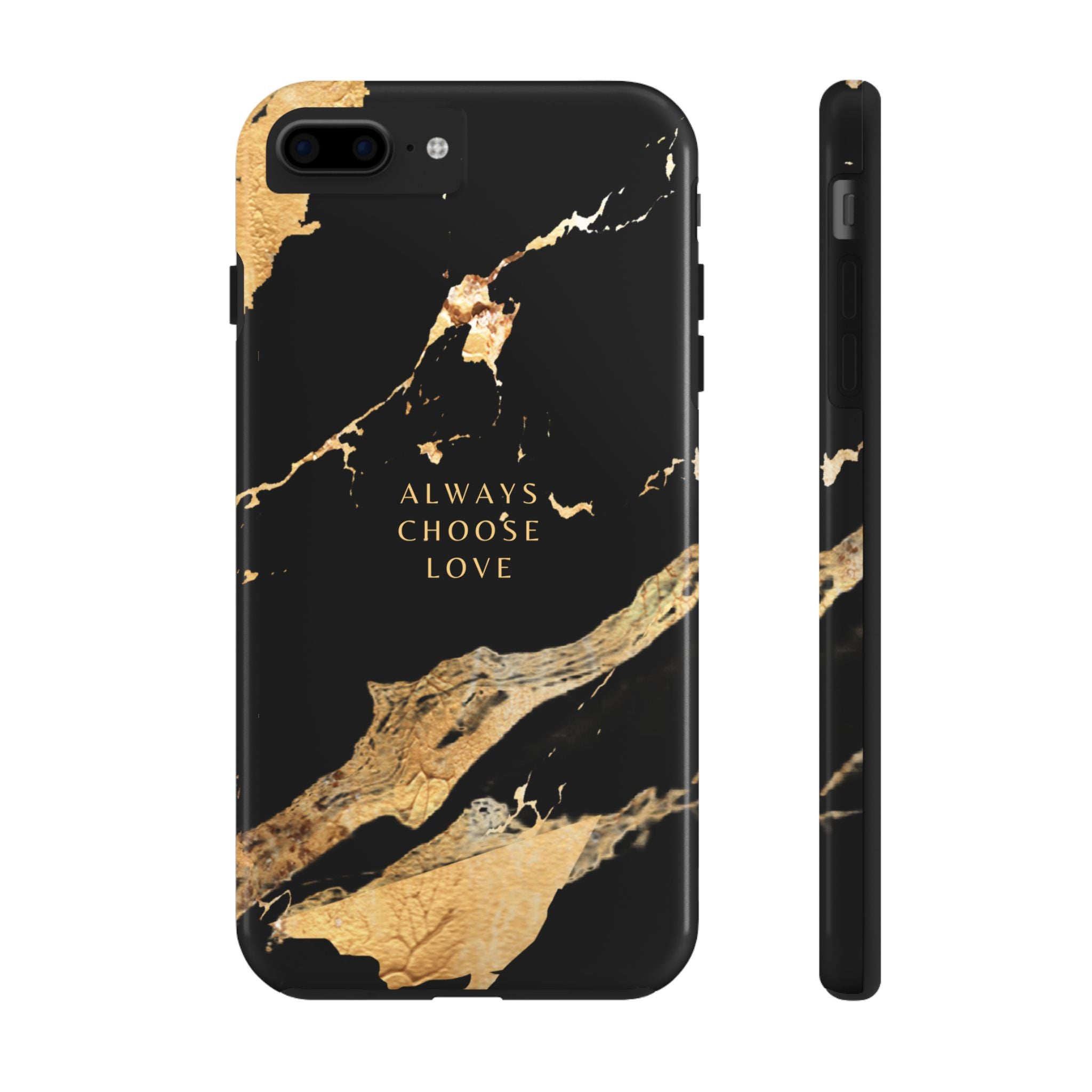 Black Gold Always Choose Love, Elegant Phone Cases, Stylish Phone Covers, Chic Phone Protectors, Fashionable Case for Her, Trendy Smartphone Accessories