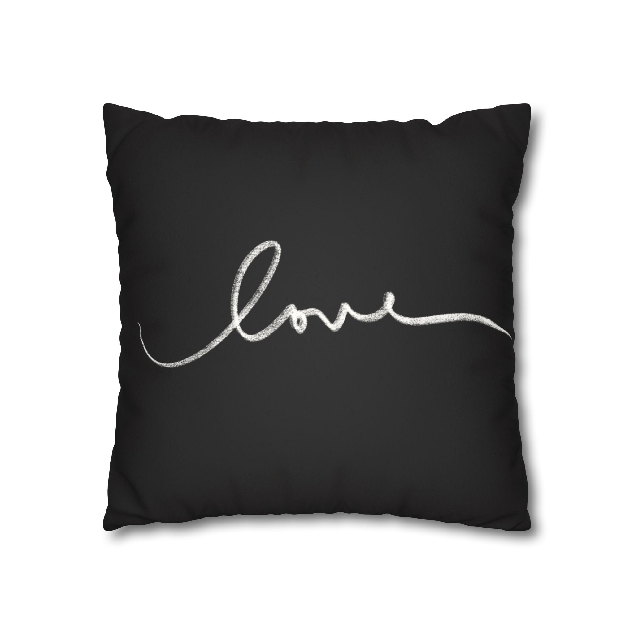 Square Pillowcase -Black Elegant Valentines - Decorative Pillows Cushion Covers for Couch Chair Bedroom Valentines Decorative, Faux Suede, Home Decor