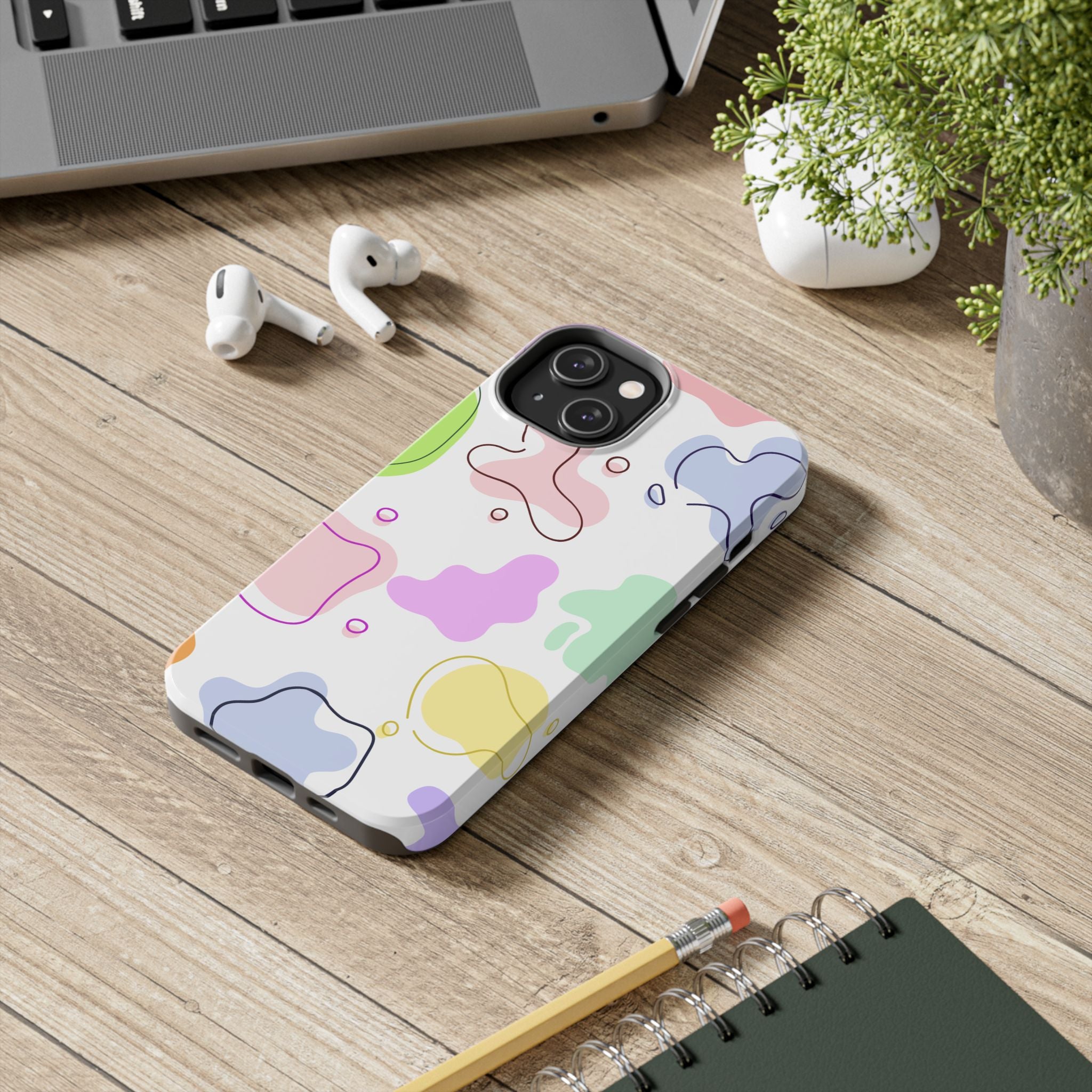 Colorful Pastel Abstract Patern, Elegant Phone Cases, Stylish Phone Covers, Chic Phone Protectors, Fashionable Case for Her, Trendy Smartphone Accessories