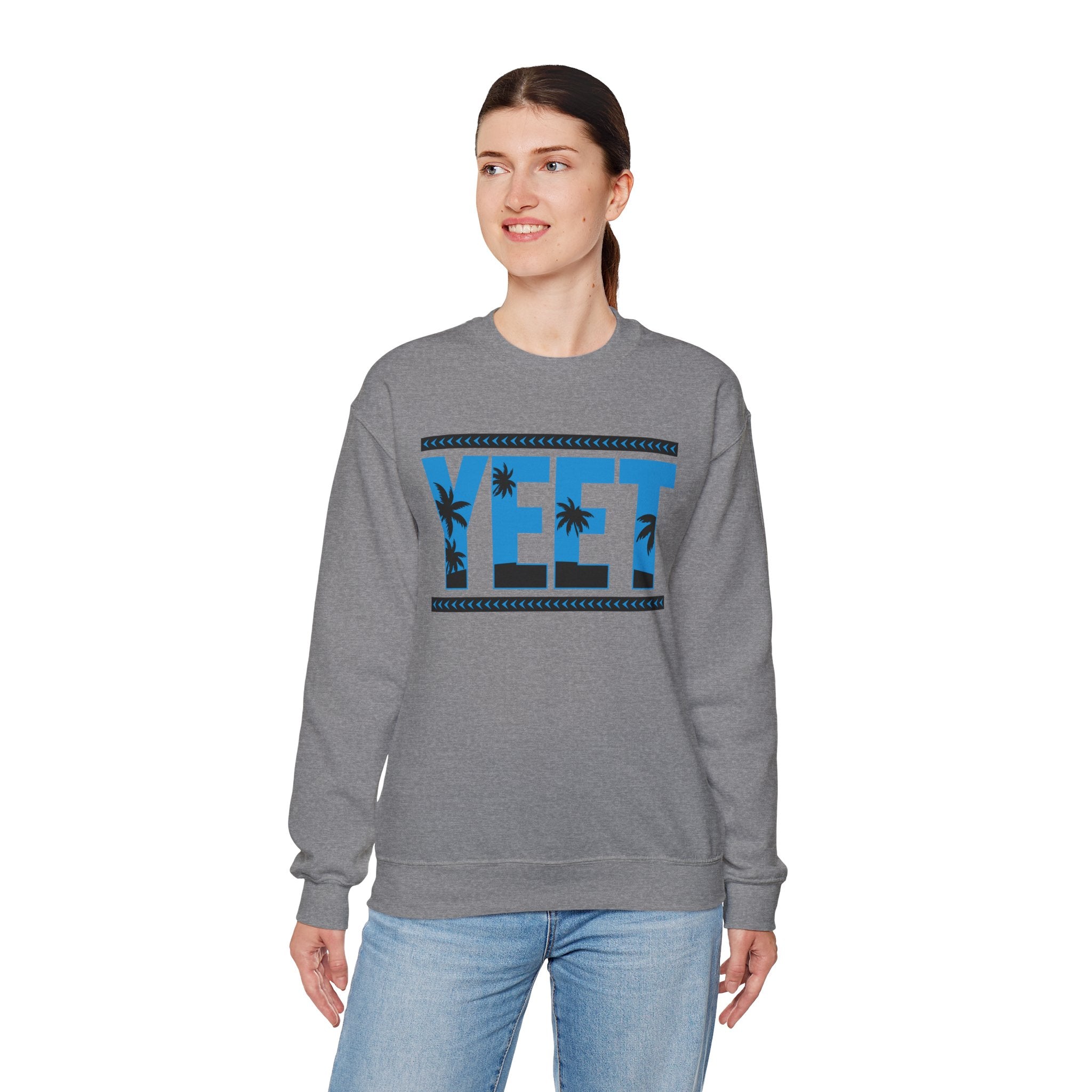 Blue Black Yeet Sweatshirt, Wrestling Fan Unisex Sweatshirt - Gift for Him or Her, Casual Outwear, Heavy Blend Crewneck Sweatshirt