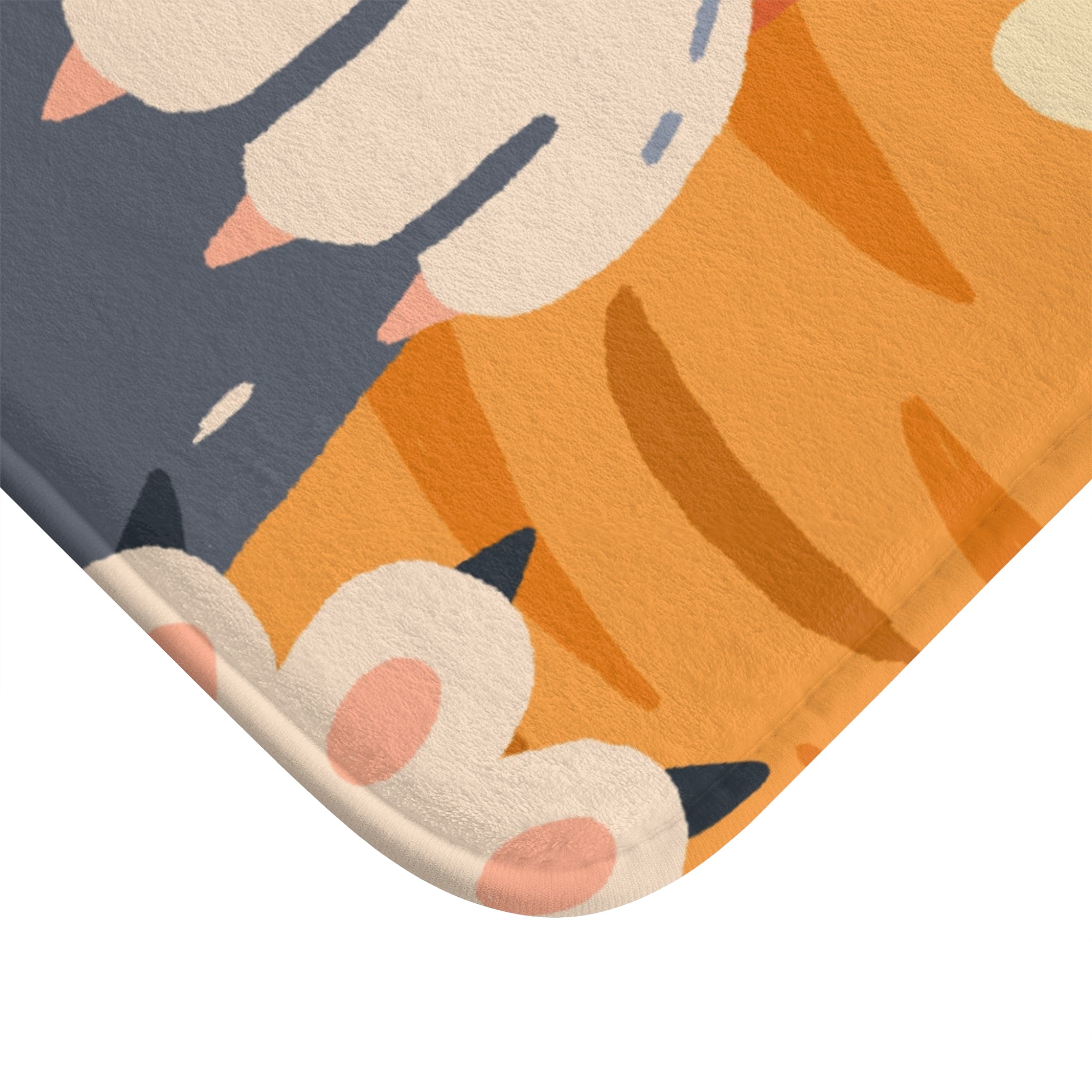 Paw Print Memory Foam Microfiber Bath Mat - Extra Soft Non-Slip Plush Rug, Machine Washable, Bathroom Floor, Tub & Shower