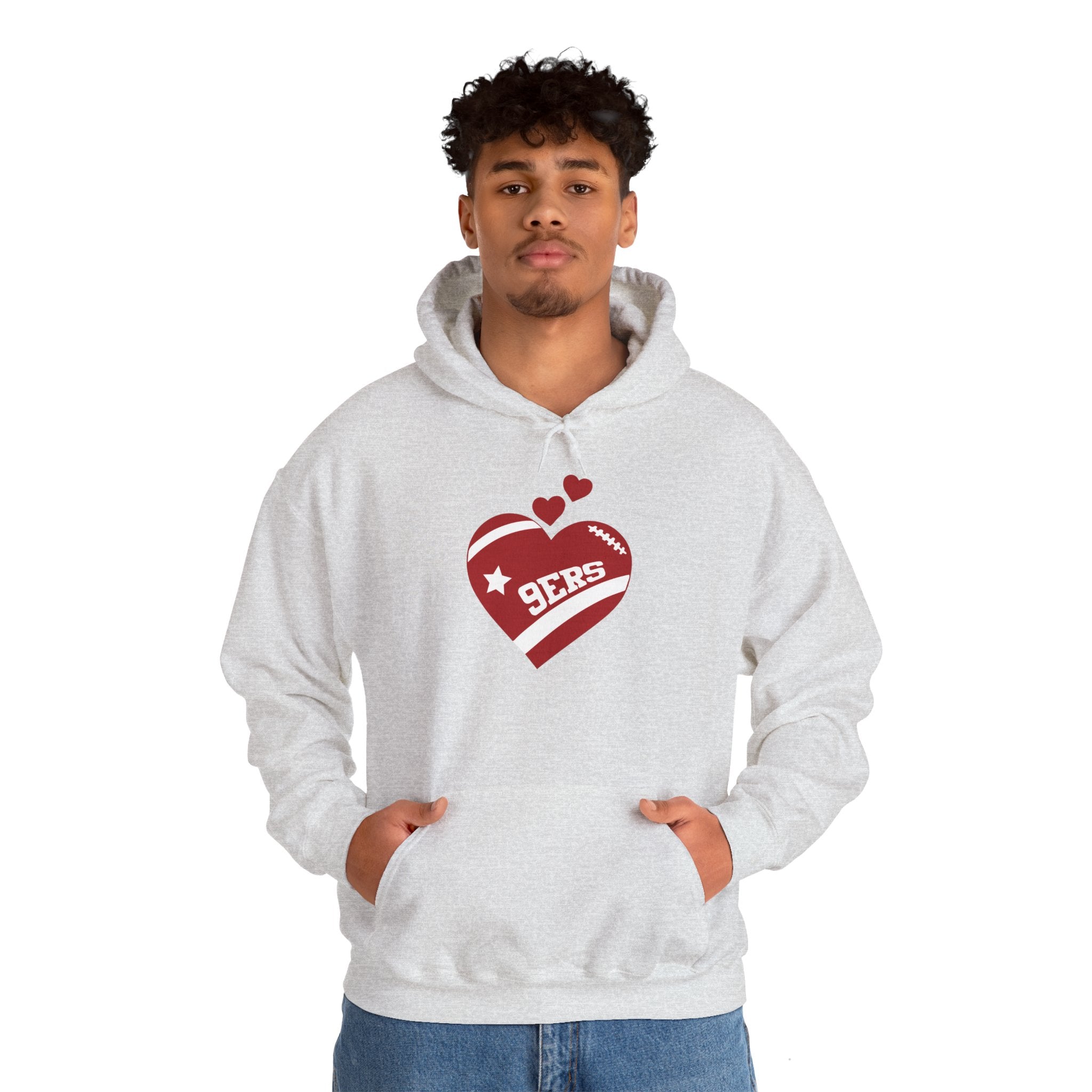 Cute Heart San Francisco Football Hoodies, SF Sports Team Sweatshirt, Football Fan Shirt, Hoodie Gift for Him-Her