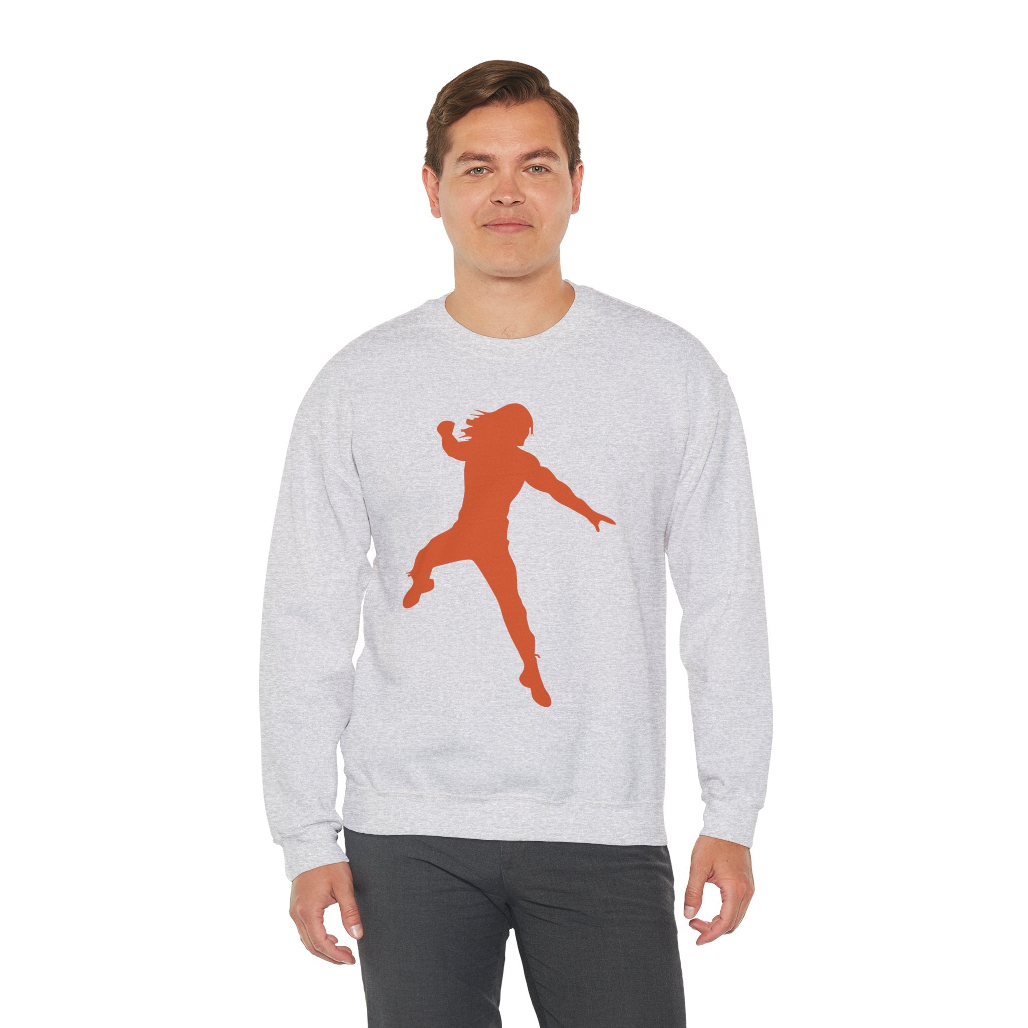 Roman Reigns Orange Design, Wrestling Fan Unisex Sweatshirt - Gift for Him or Her, Casual Outwear, Graphic Design, Heavy Blend Crewneck Sweatshirt