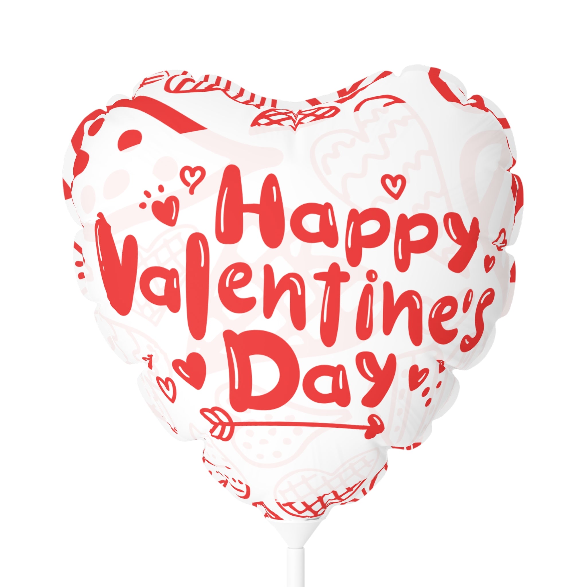 Happy  Valentine's Day- Red-White- Balloons, Romantic Heart-Shaped Decorations and Words, Love Party Supplies, Anniversary Celebration