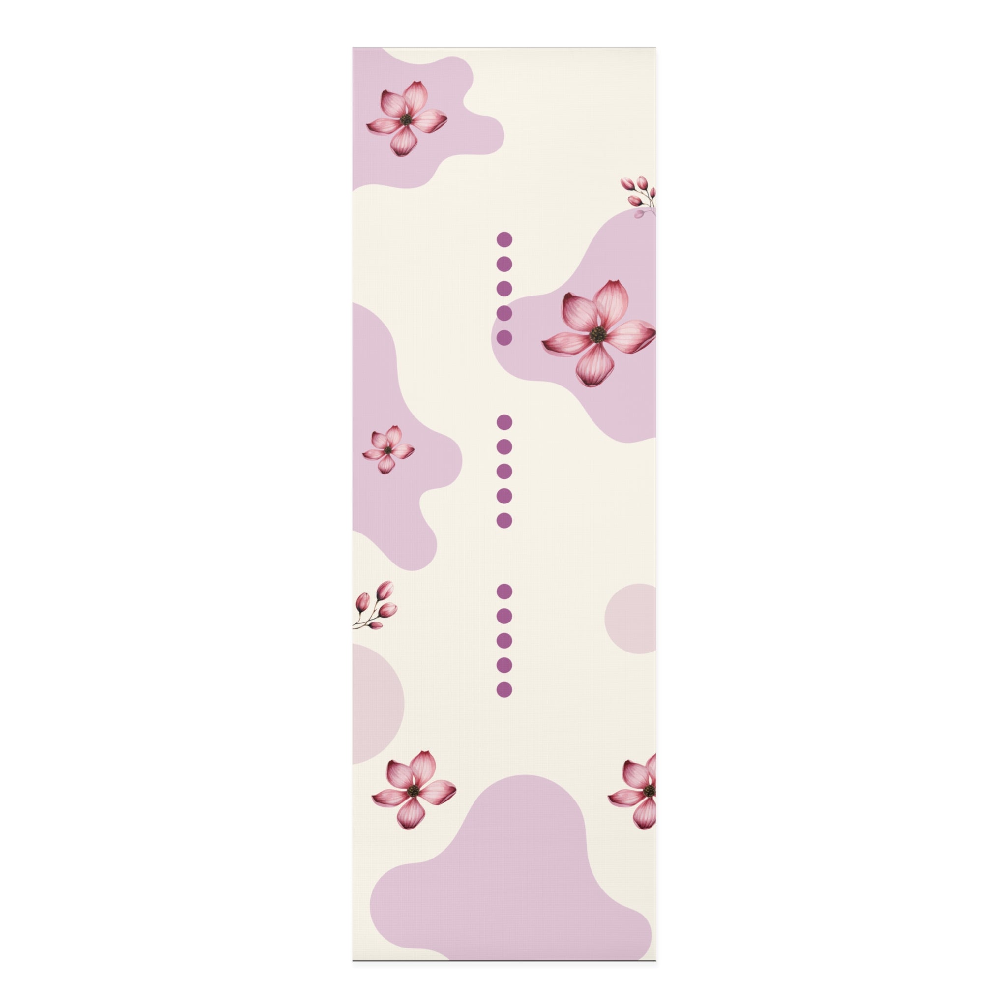 Purple Pink Flower Foam Yoga Mat, Non Slip Workout Mat for Women, Thick Fitness Mat, Pilates Floor Mat, Exercise Yoga