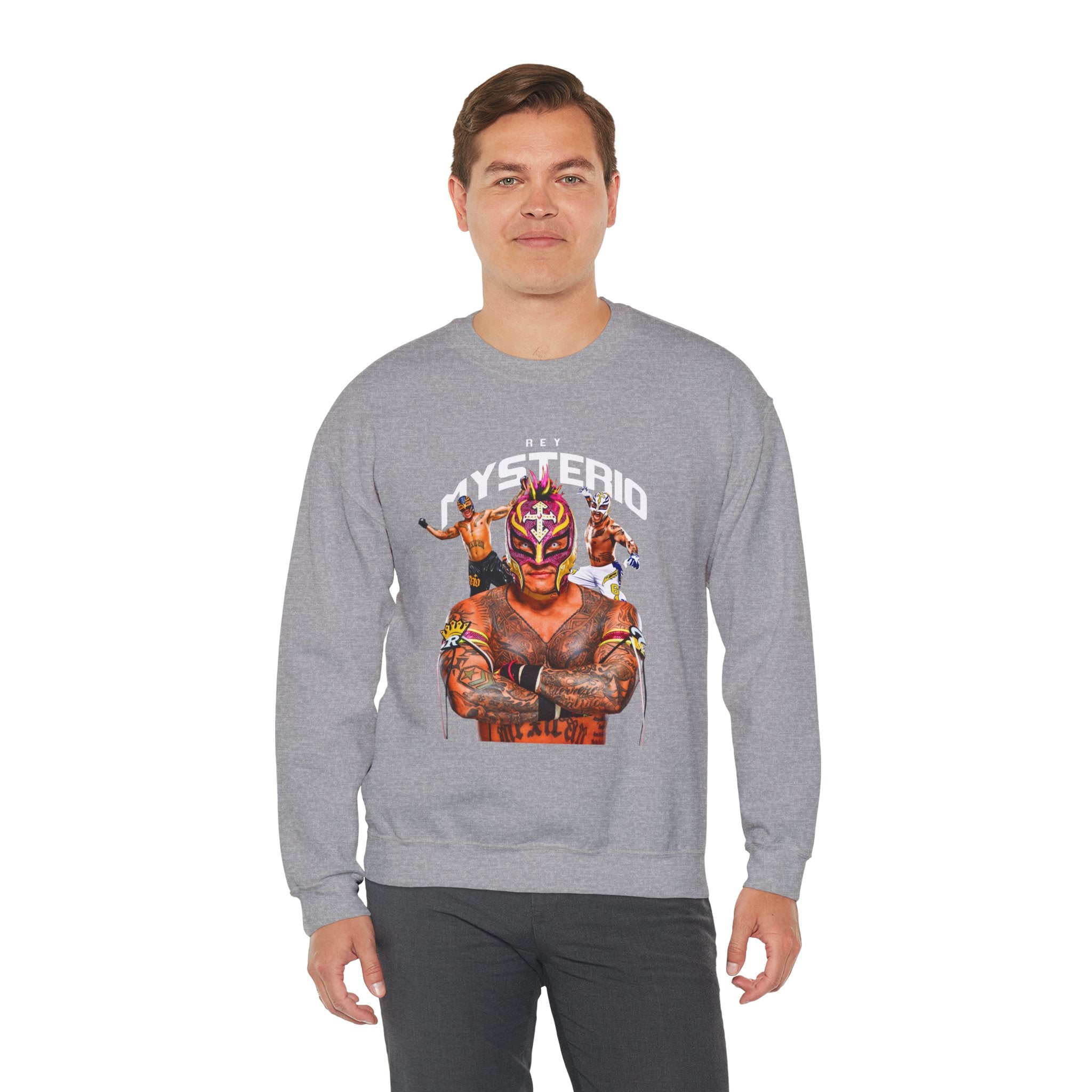 Rey Mysterio Sweatshirt, Sports Sweatshirt, Wrestling Fan Unisex Sweatshirt - Gift for Him or Her, Casual Outwear, Heavy Blend Crewneck Sweatshirt