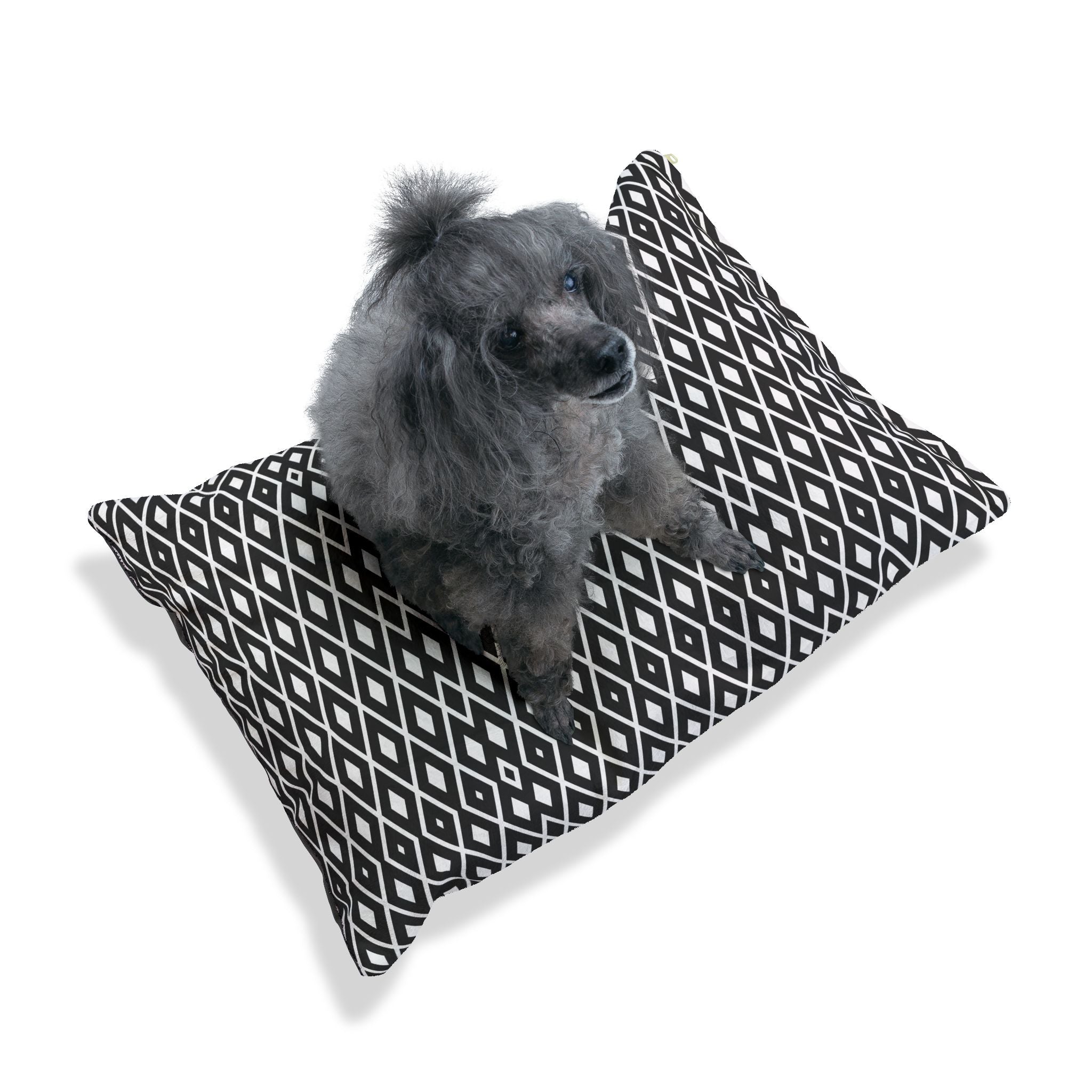 Black White Abstract Pet Bed - Cat and Dog Bed, Anti-Anxiety Small Dog Bed, Calming Dog Bed for Puppy, Cozy Cat Bed, Fluffy Dog Beds for Small Dogs, Washable Puppy Bed for Indoor Pets