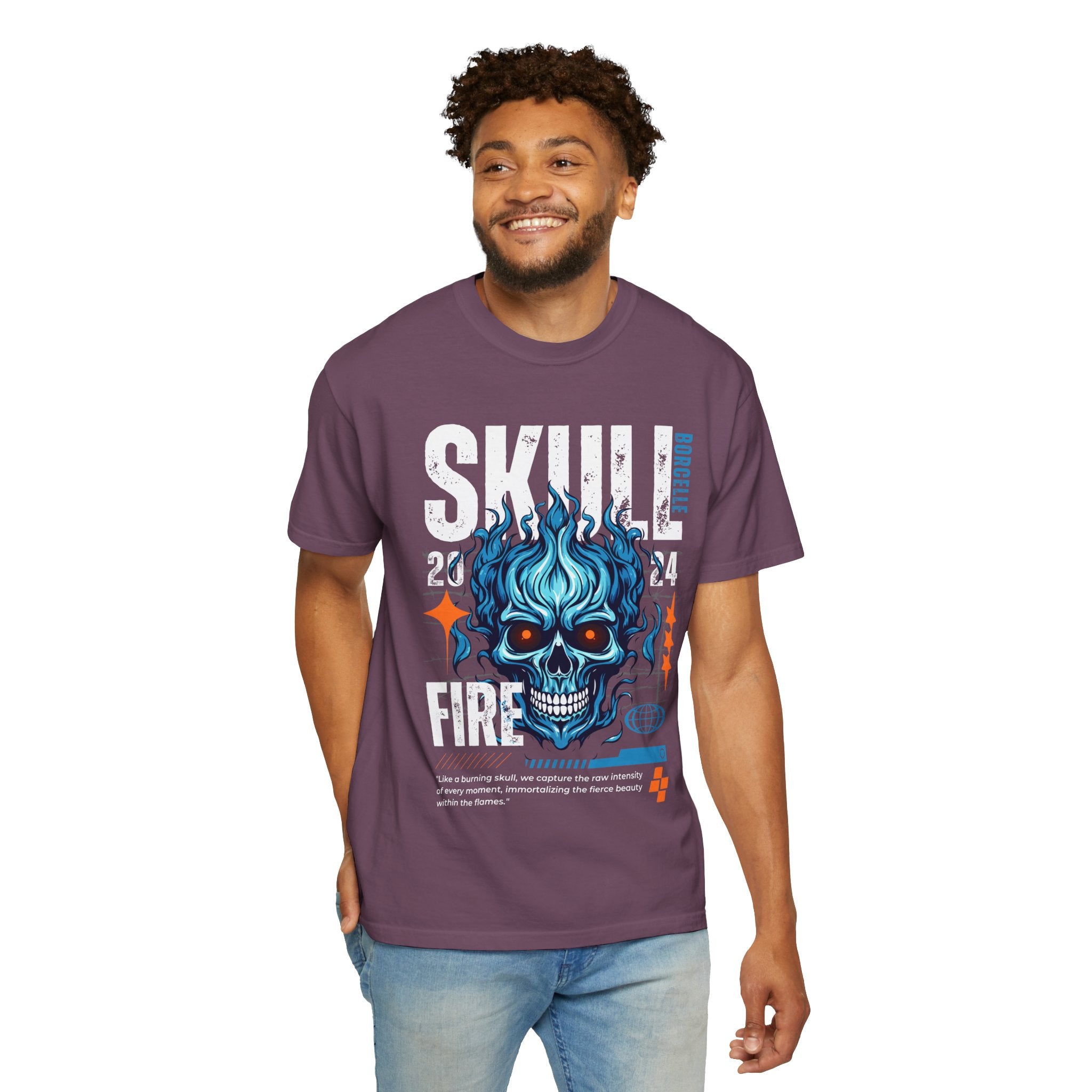 Skull Fire, Graphic Design Unisex T-shirt, Casual Cotton Outwear, Gift for Him- Gift for Her, Stylish Tee, Cool Shirt, Trendy Apparel, Comfortable Top,