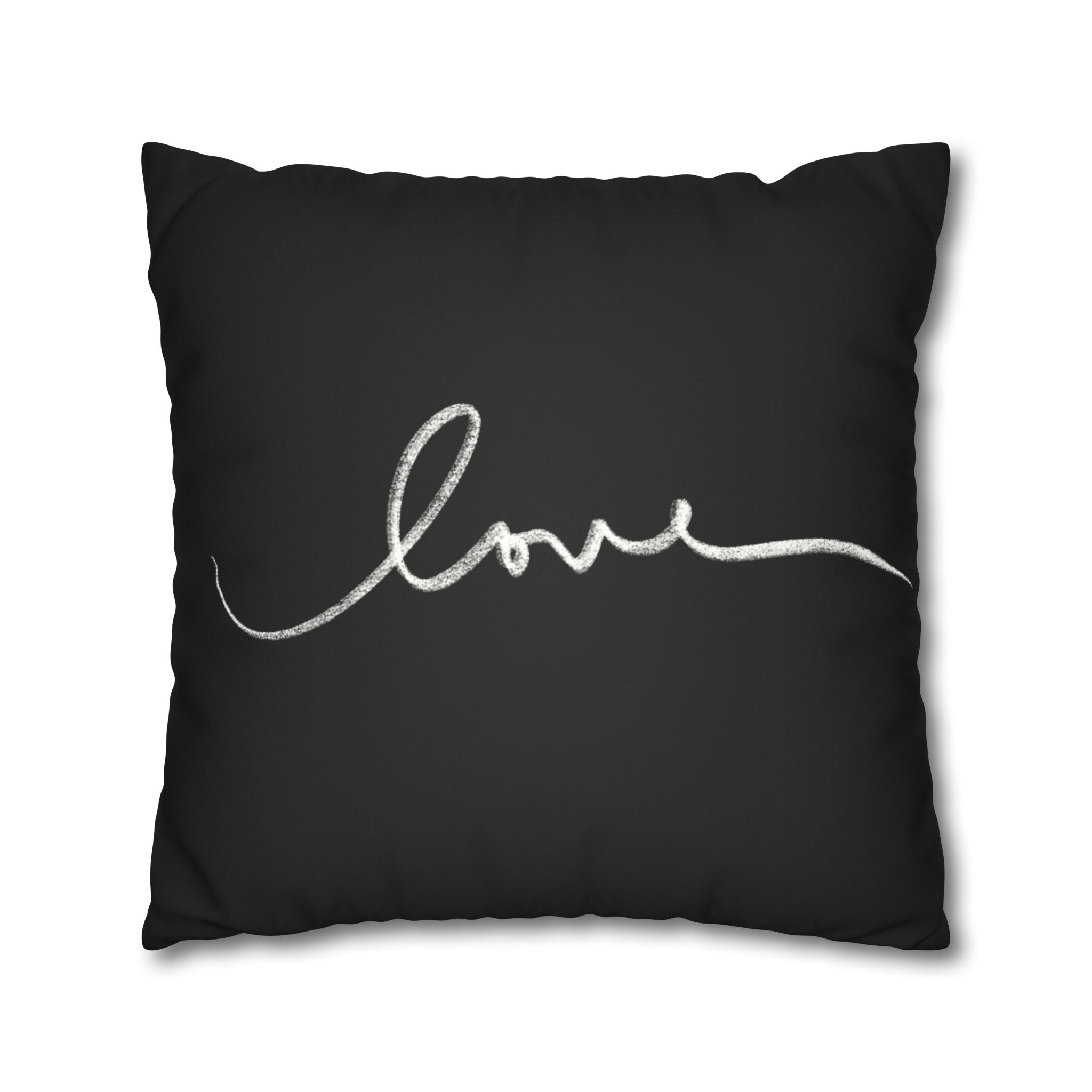 Square Pillowcase -Black Elegant Valentines - Decorative Pillows Cushion Covers for Couch Chair Bedroom Valentines Decorative, Faux Suede, Home Decor