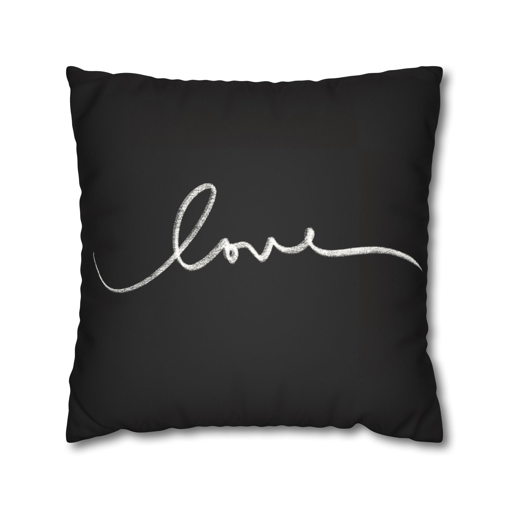 Square Pillowcase -Black Elegant Valentines - Decorative Pillows Cushion Covers for Couch Chair Bedroom Valentines Decorative, Faux Suede, Home Decor