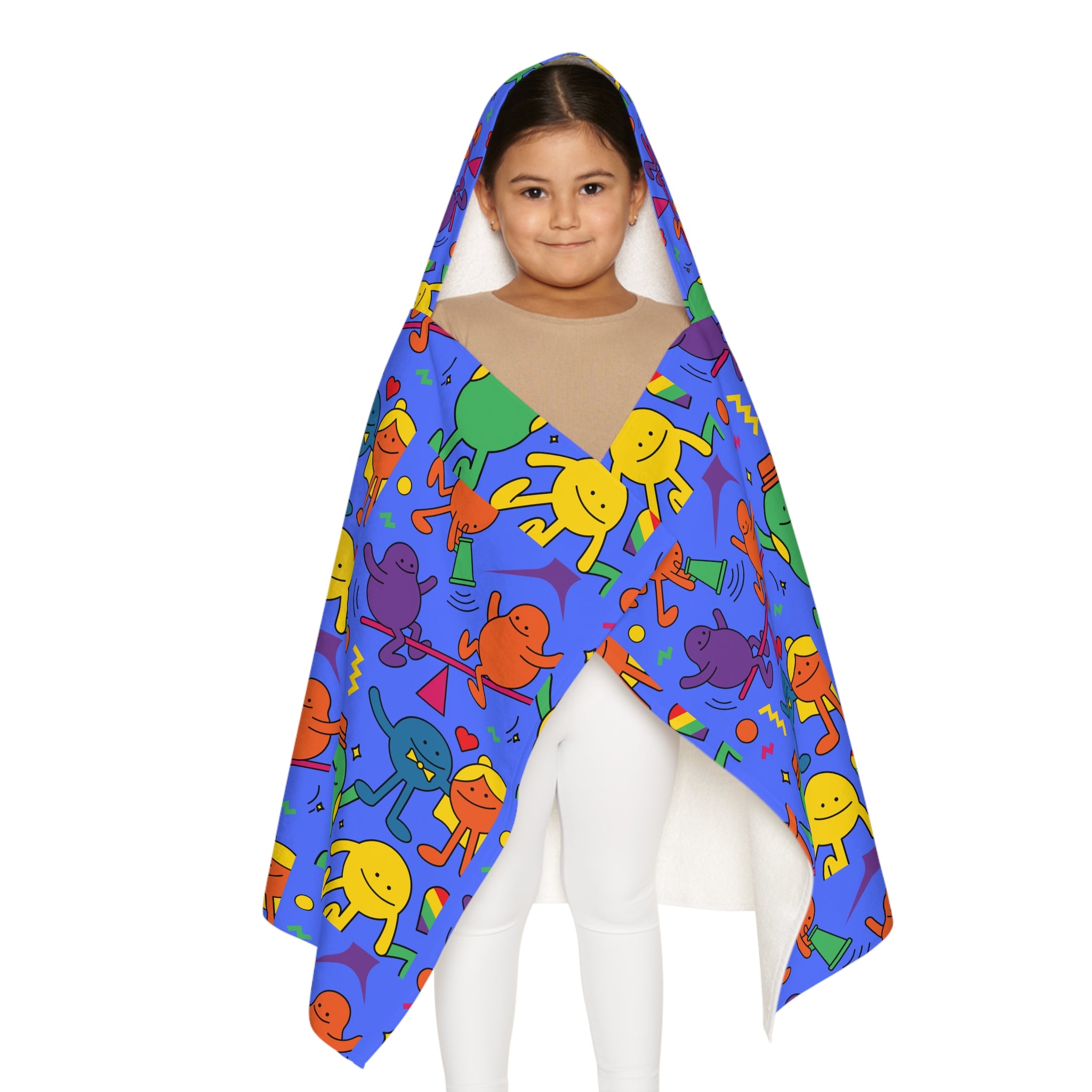 Colorful Cartoon Design Hooded Towel, Cute Designs - Youth Hooded Towel