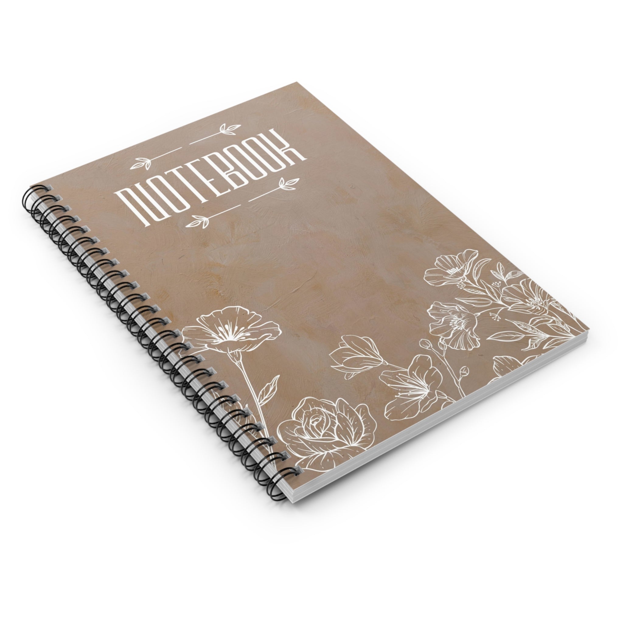 White Black Minimalist Notebook, Spiral Notebook - Ruled Line, Notebook, Office Supplies, School Supplies