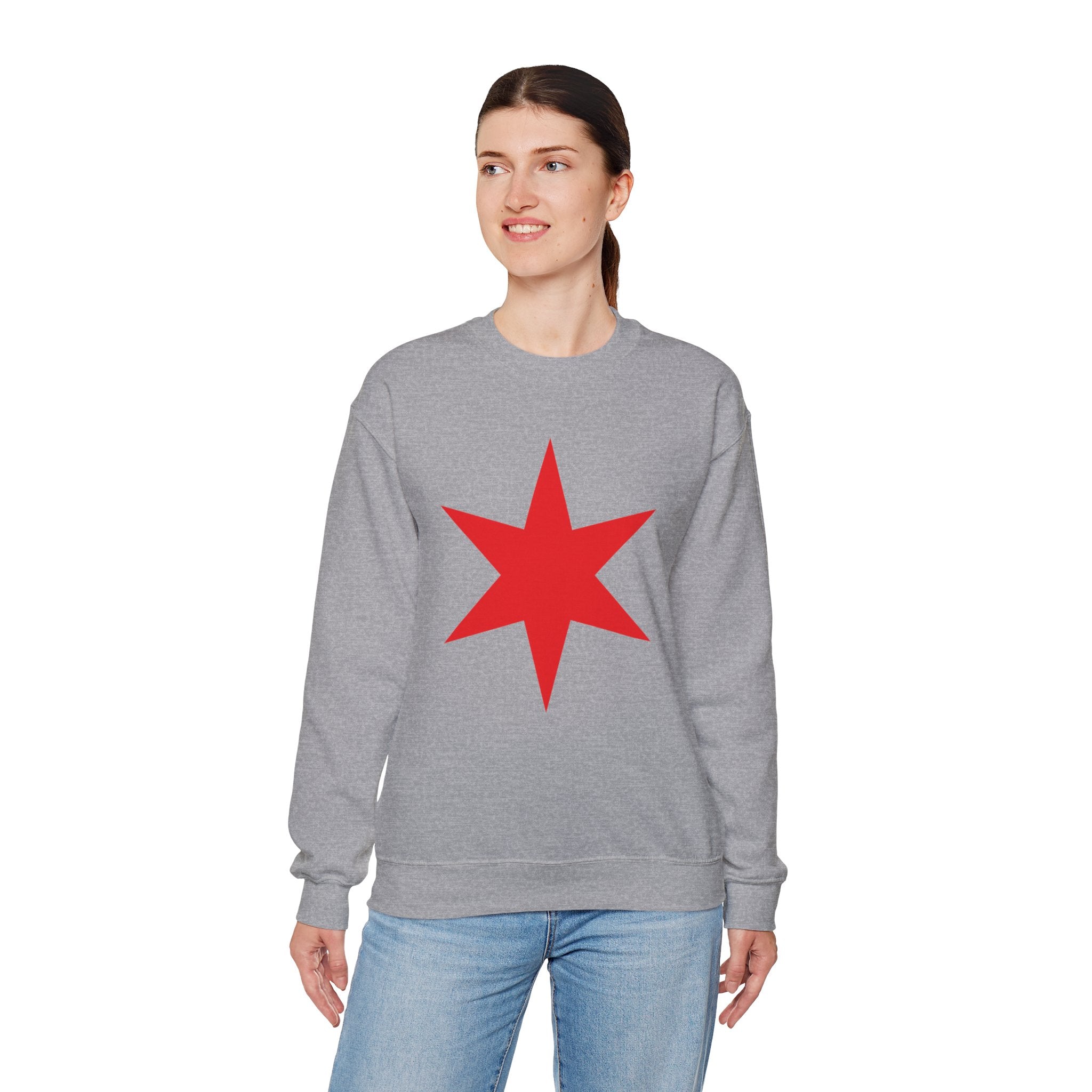 Chicago Star Sweatshirt, Wrestling Fan Unisex Sweatshirt - Gift for Him or Her, Casual Outwear, Heavy Blend Crewneck Sweatshirt