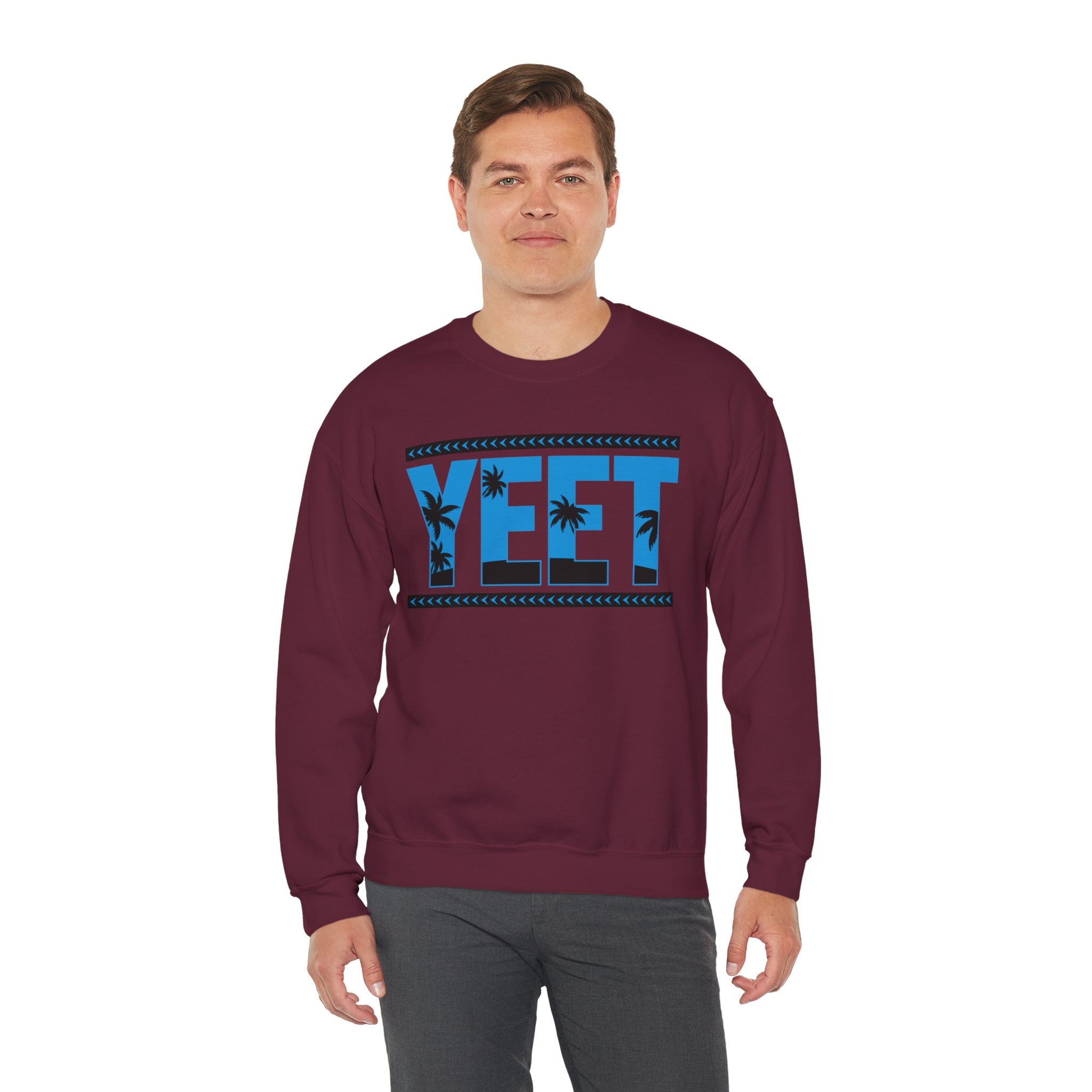 Blue Black Yeet Sweatshirt, Wrestling Fan Unisex Sweatshirt - Gift for Him or Her, Casual Outwear, Heavy Blend Crewneck Sweatshirt