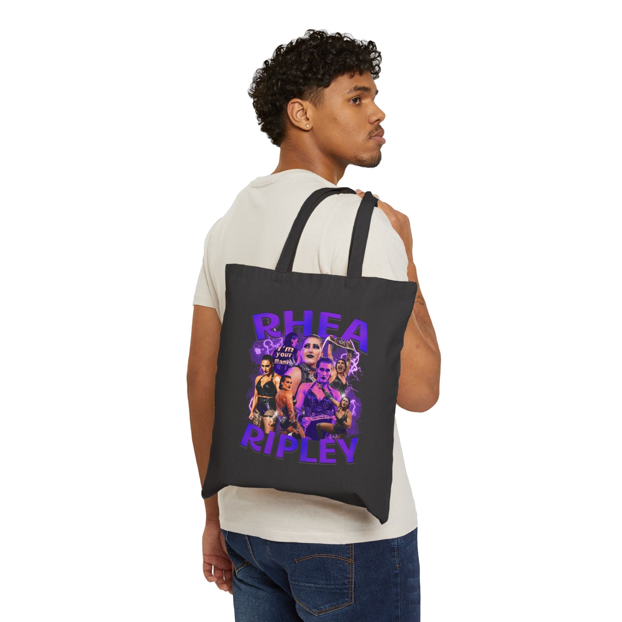 Rhea Ripley Graphic Portrait Design, Sports Fan Tote Bag, Unisex , Gift Tote Bag for Him-Her