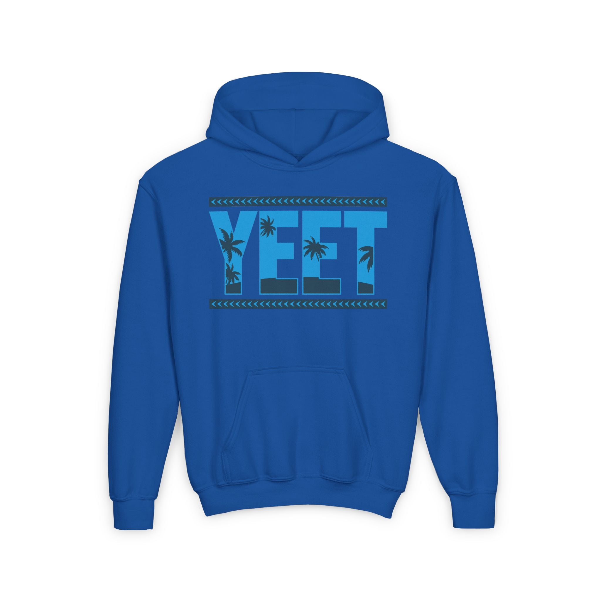 Yeet Two Color Blue Grey Shirt Design, Sports Fan Kids Hoodies - Youth Heavy Blend Hooded Sweatshirt, Unisex Wrestling Fan Hoodies, Gift for Her-Him, Casual Outwear