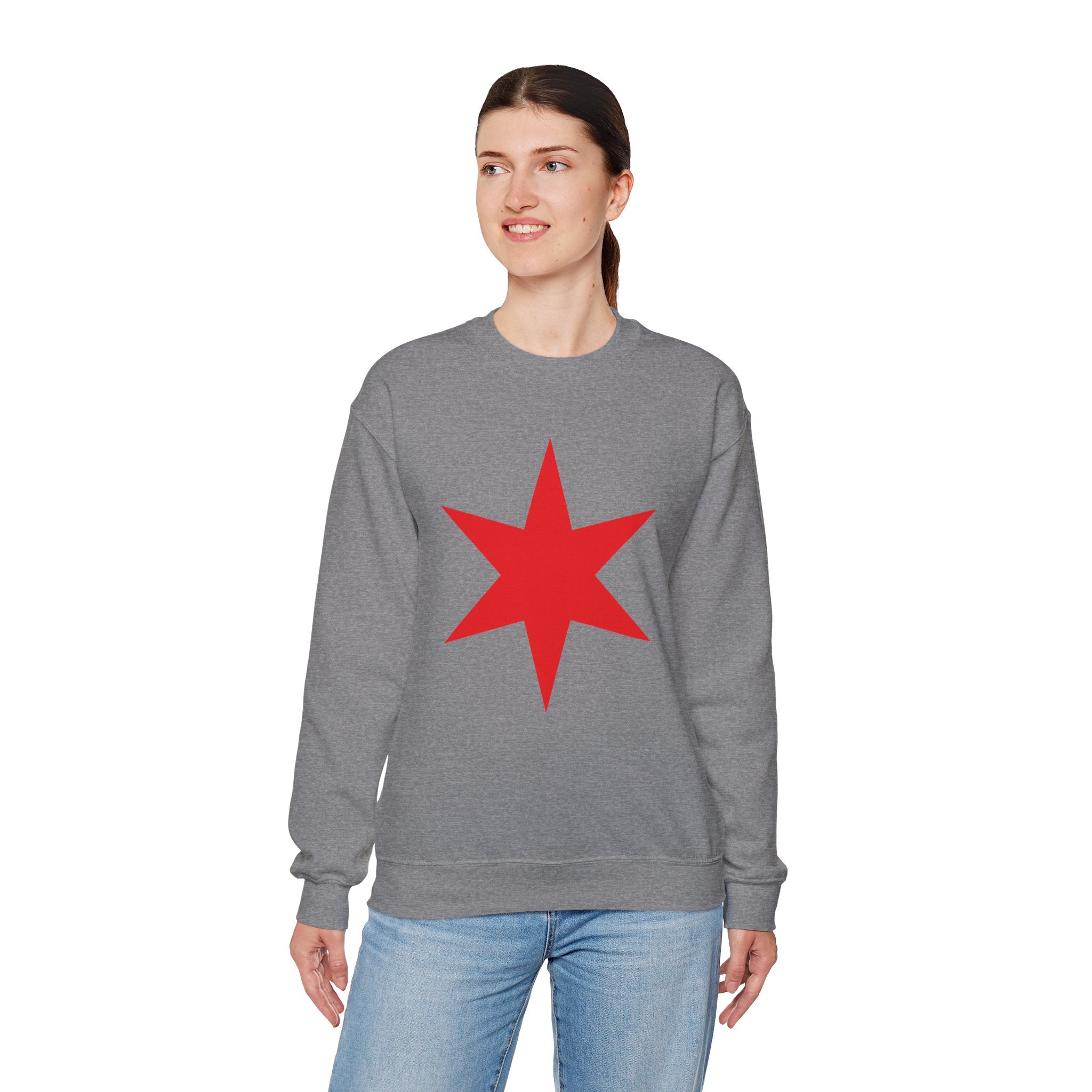 Chicago Star Sweatshirt, Wrestling Fan Unisex Sweatshirt - Gift for Him or Her, Casual Outwear, Heavy Blend Crewneck Sweatshirt