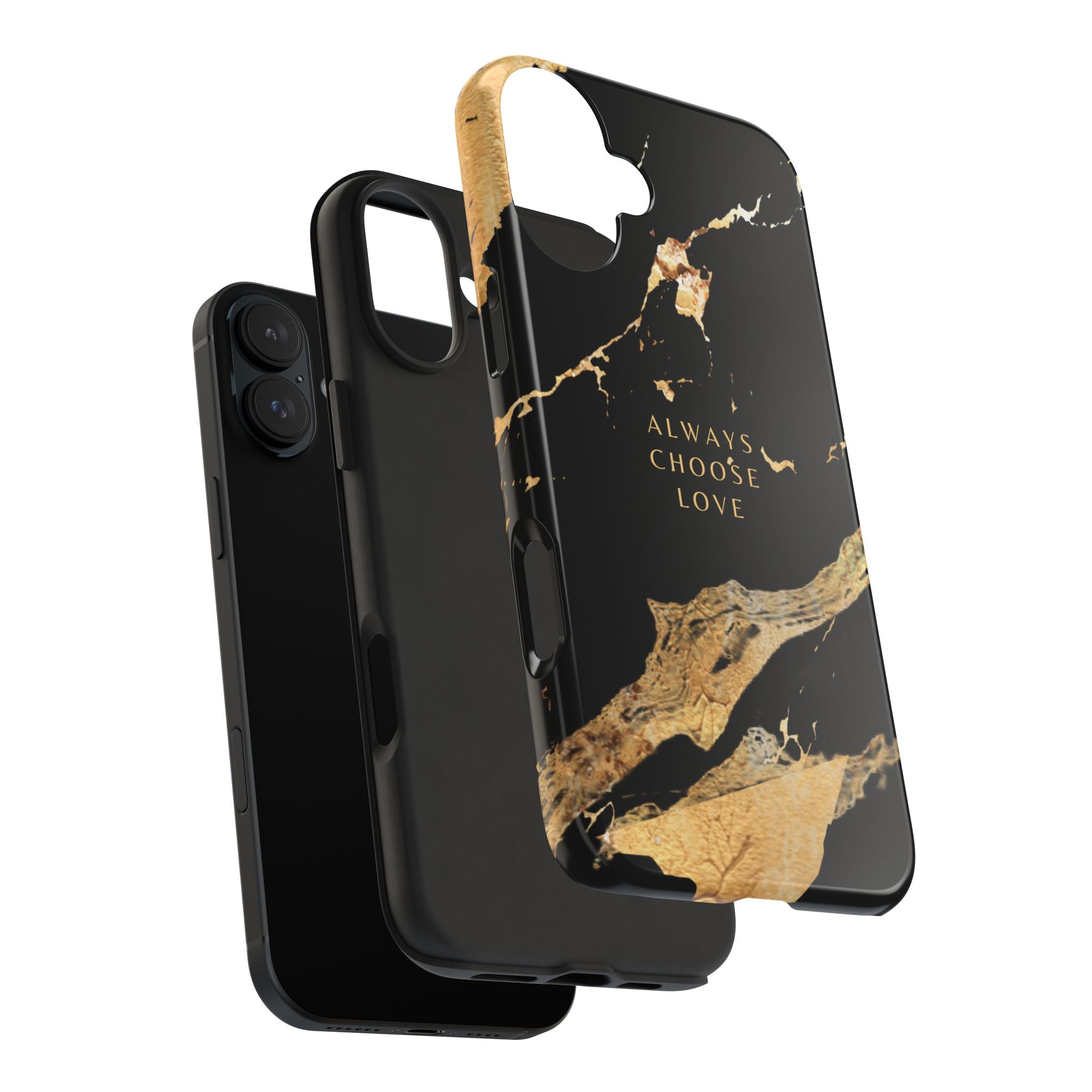 Black Gold Always Choose Love, Elegant Phone Cases, Stylish Phone Covers, Chic Phone Protectors, Fashionable Case for Her, Trendy Smartphone Accessories