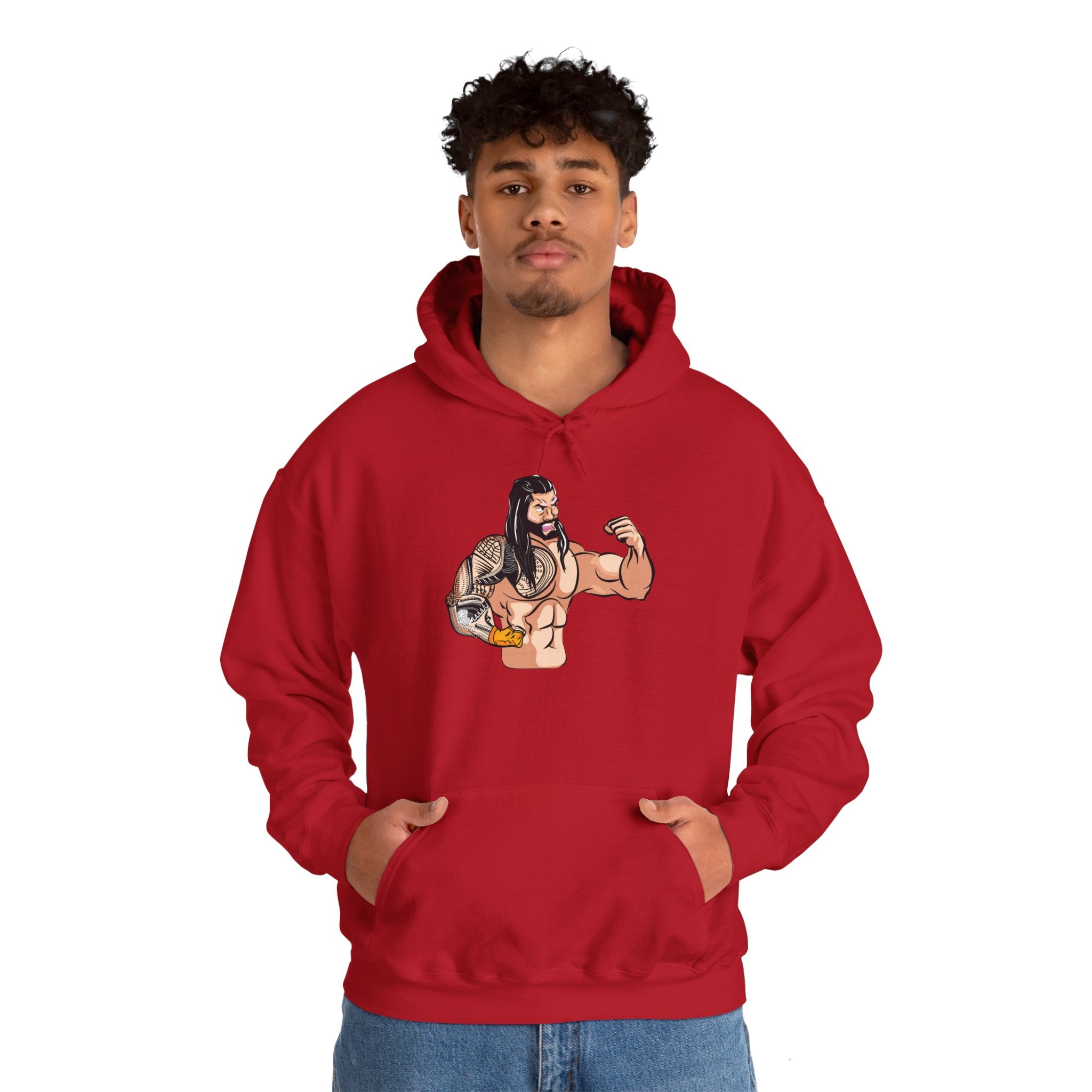 Roman Reigns Cartoon Design Hoodies, Gift for Her - Gift for Him, Sports Fan Wrestling Unisex Hooded Sweatshirt, Casual Outwear