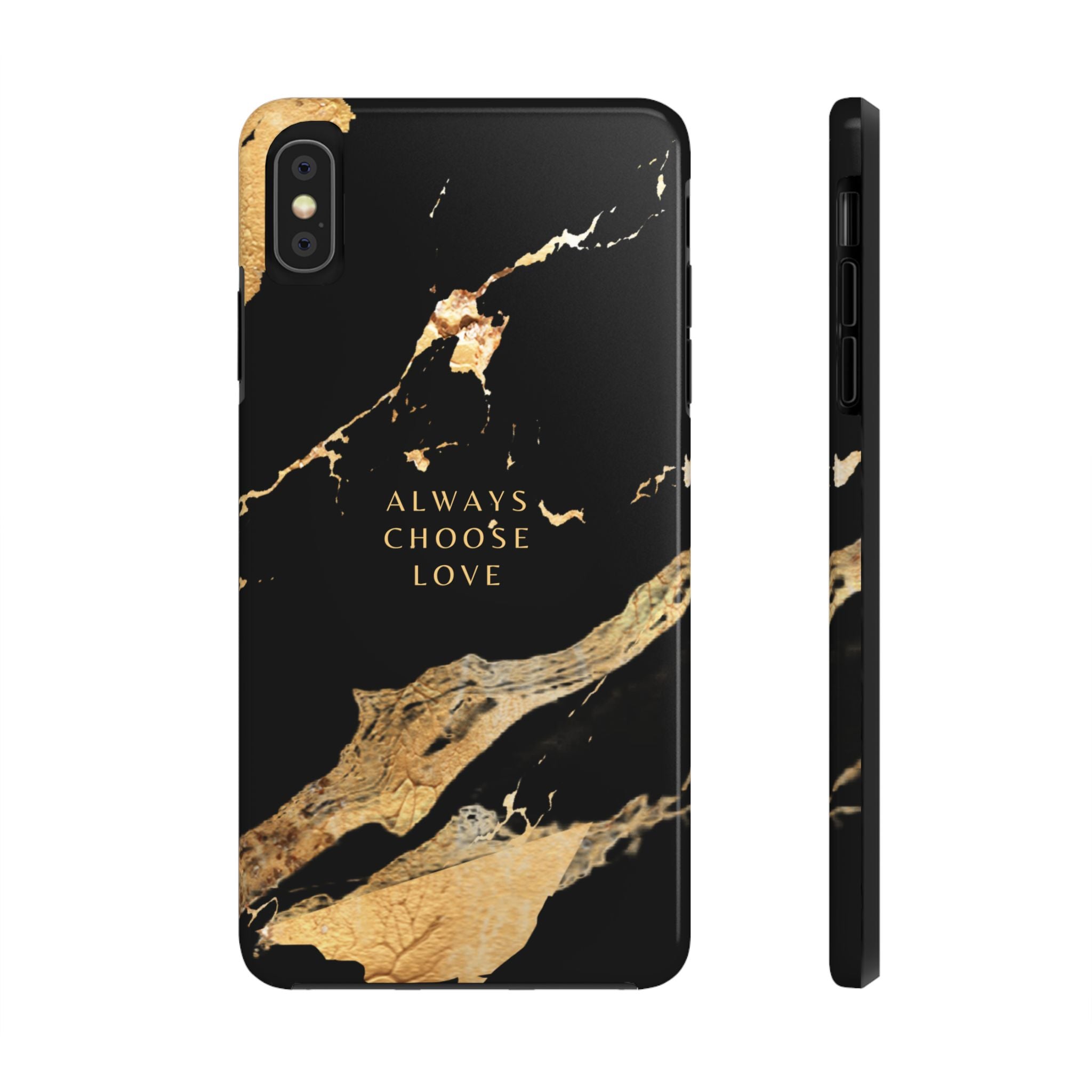 Black Gold Always Choose Love, Elegant Phone Cases, Stylish Phone Covers, Chic Phone Protectors, Fashionable Case for Her, Trendy Smartphone Accessories