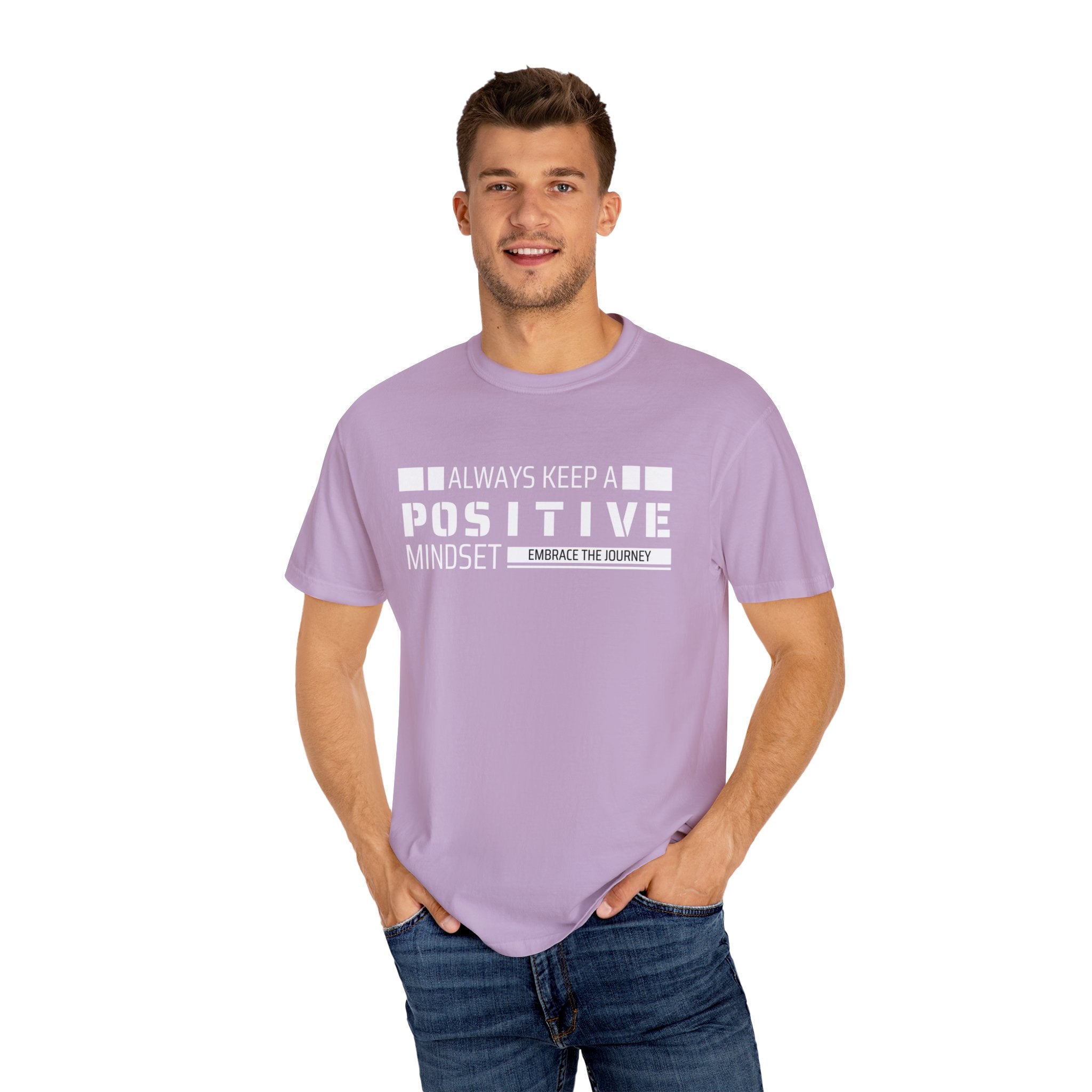 Always Keep A Positive Mindset, Graphic Design Unisex T-shirt, Casual Cotton Outwear, Gift for Him- Gift for Her, Stylish Tee, Cool Shirt, Trendy Apparel, Comfortable Top,