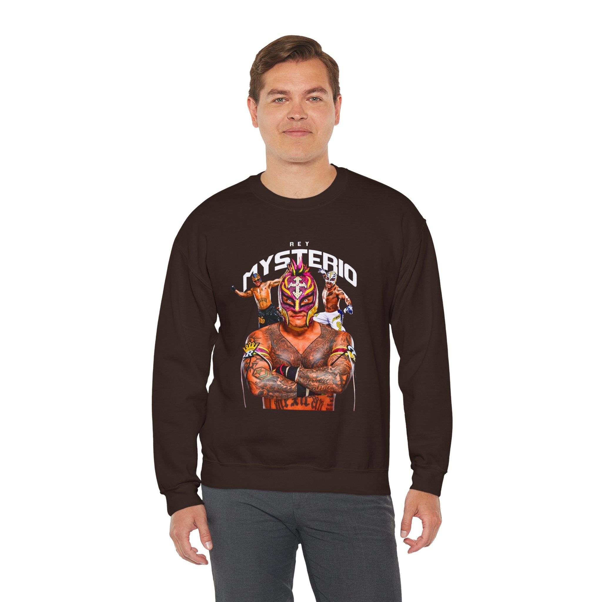 Rey Mysterio Sweatshirt, Sports Sweatshirt, Wrestling Fan Unisex Sweatshirt - Gift for Him or Her, Casual Outwear, Heavy Blend Crewneck Sweatshirt