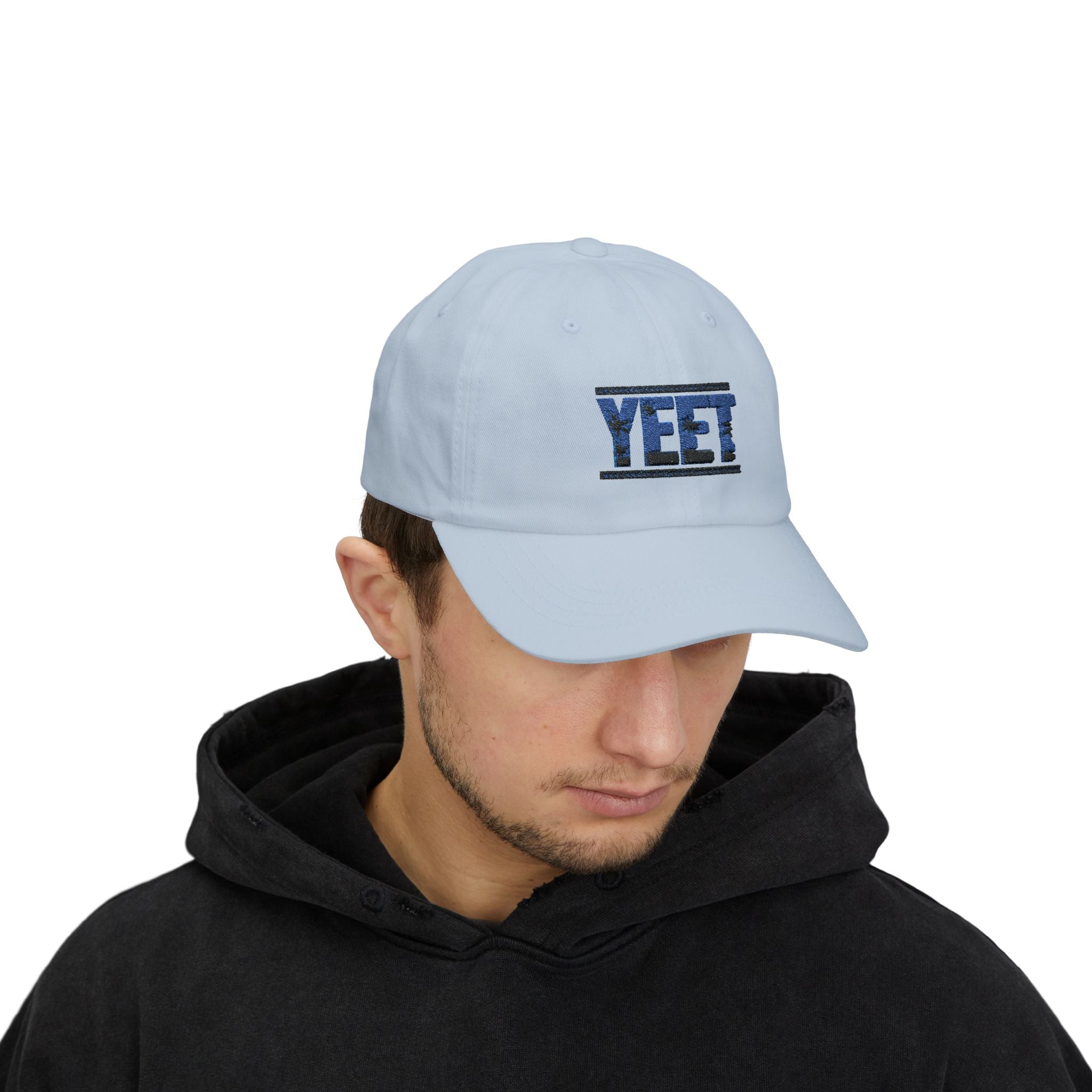 Yeet Blue-Black Graphic Text Design, Sports Fan, Wrestling Dad Cap for Her and Him - Unisex Classic