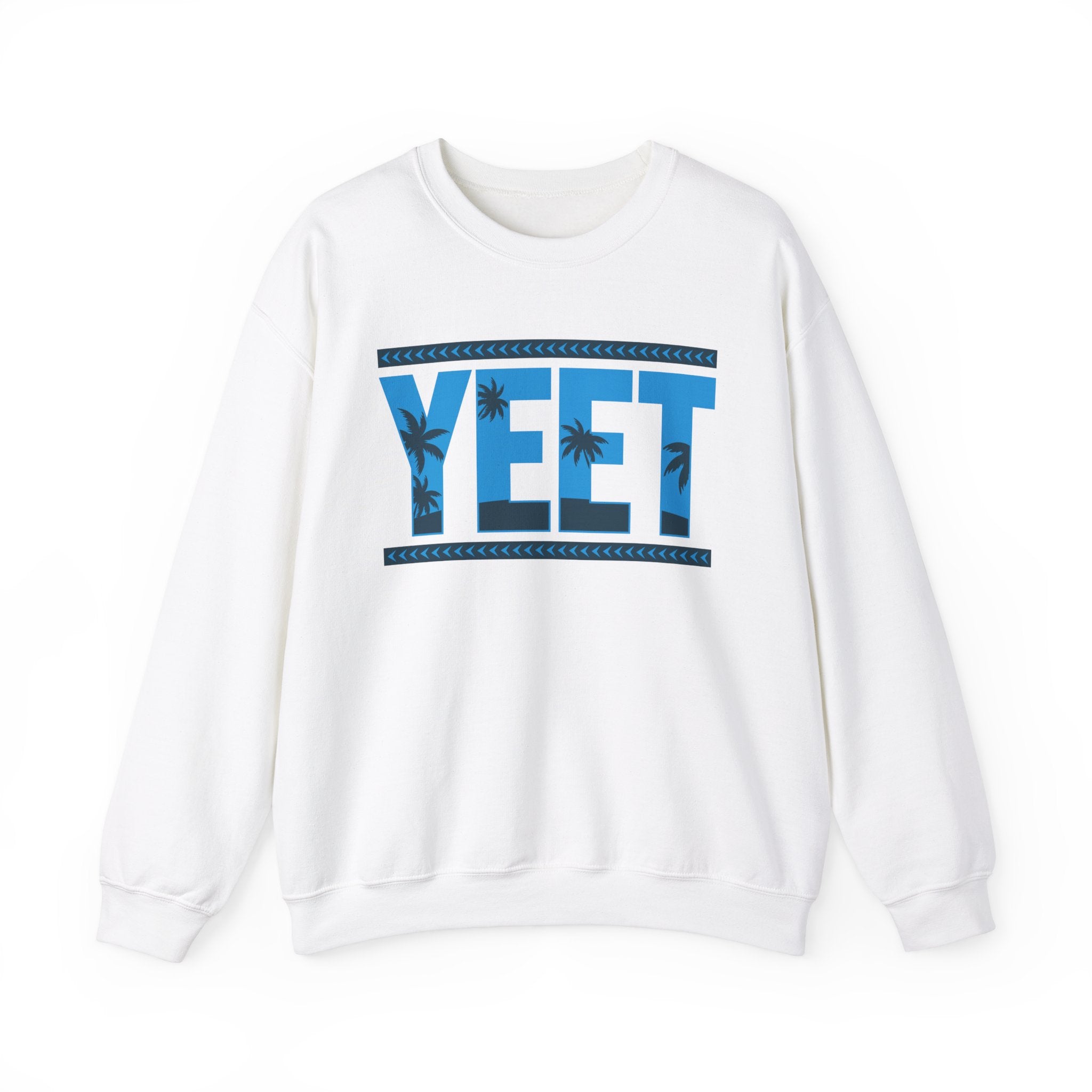 Blue Grey Yeet Palm Tree Sweatshirt, Wrestling Fan Unisex Sweatshirt - Gift for Him or Her, Casual Outwear, Heavy Blend Crewneck Sweatshirt