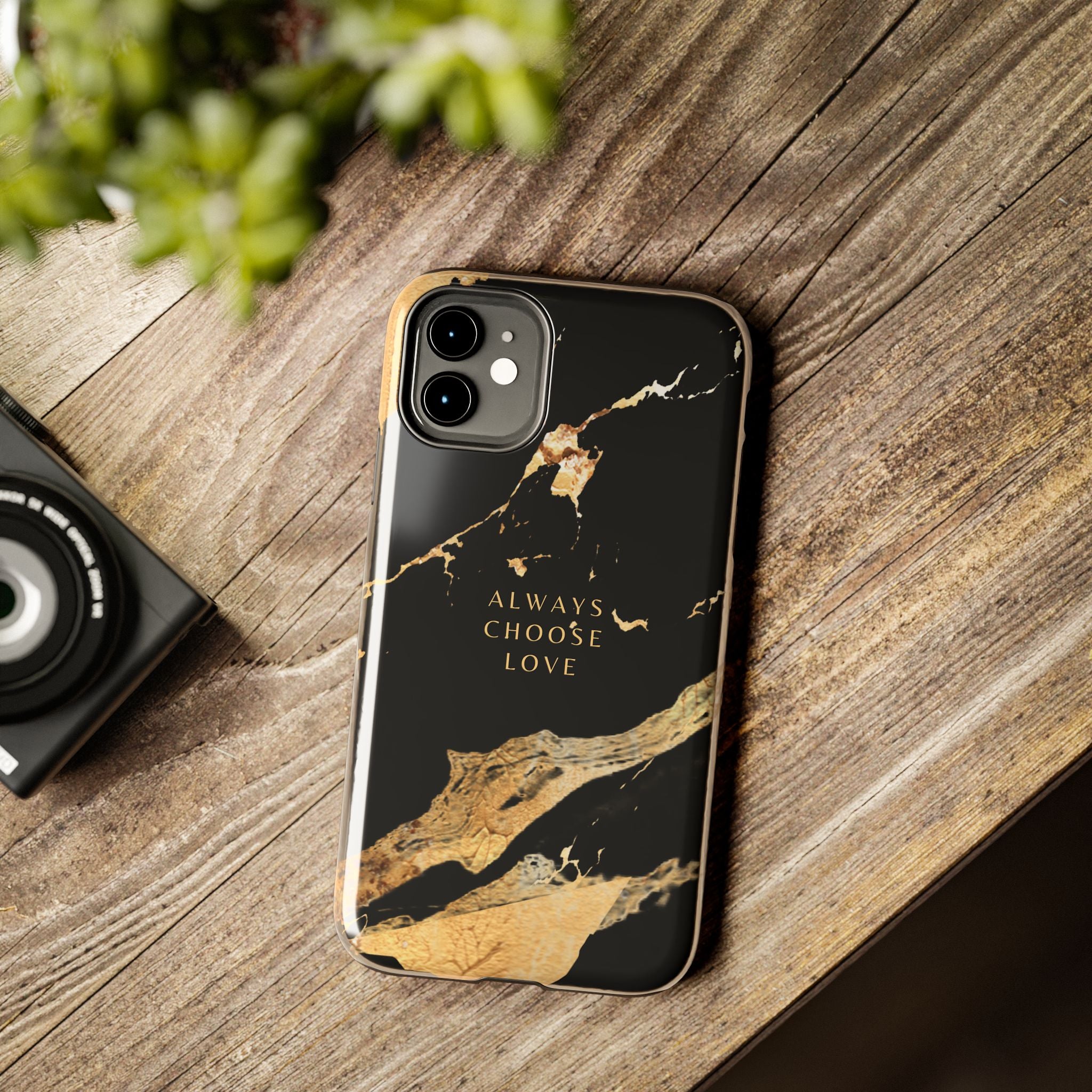 Black Gold Always Choose Love, Elegant Phone Cases, Stylish Phone Covers, Chic Phone Protectors, Fashionable Case for Her, Trendy Smartphone Accessories