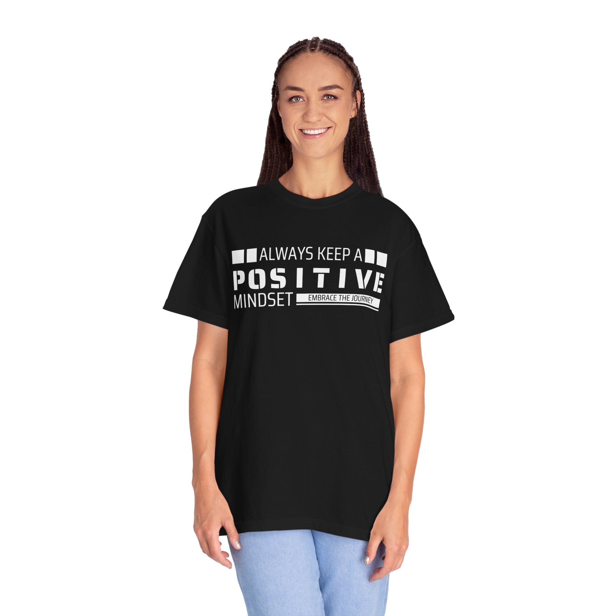 Always Keep A Positive Mindset, Graphic Design Unisex T-shirt, Casual Cotton Outwear, Gift for Him- Gift for Her, Stylish Tee, Cool Shirt, Trendy Apparel, Comfortable Top,