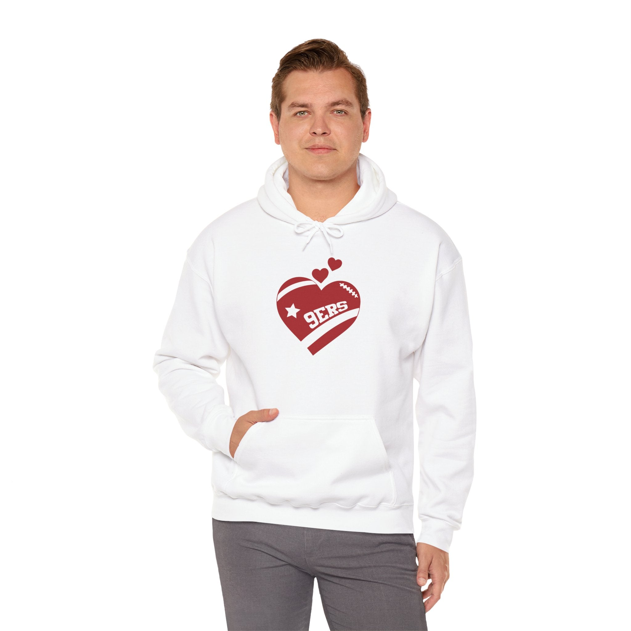 Cute Heart San Francisco Football Hoodies, SF Sports Team Sweatshirt, Football Fan Shirt, Hoodie Gift for Him-Her