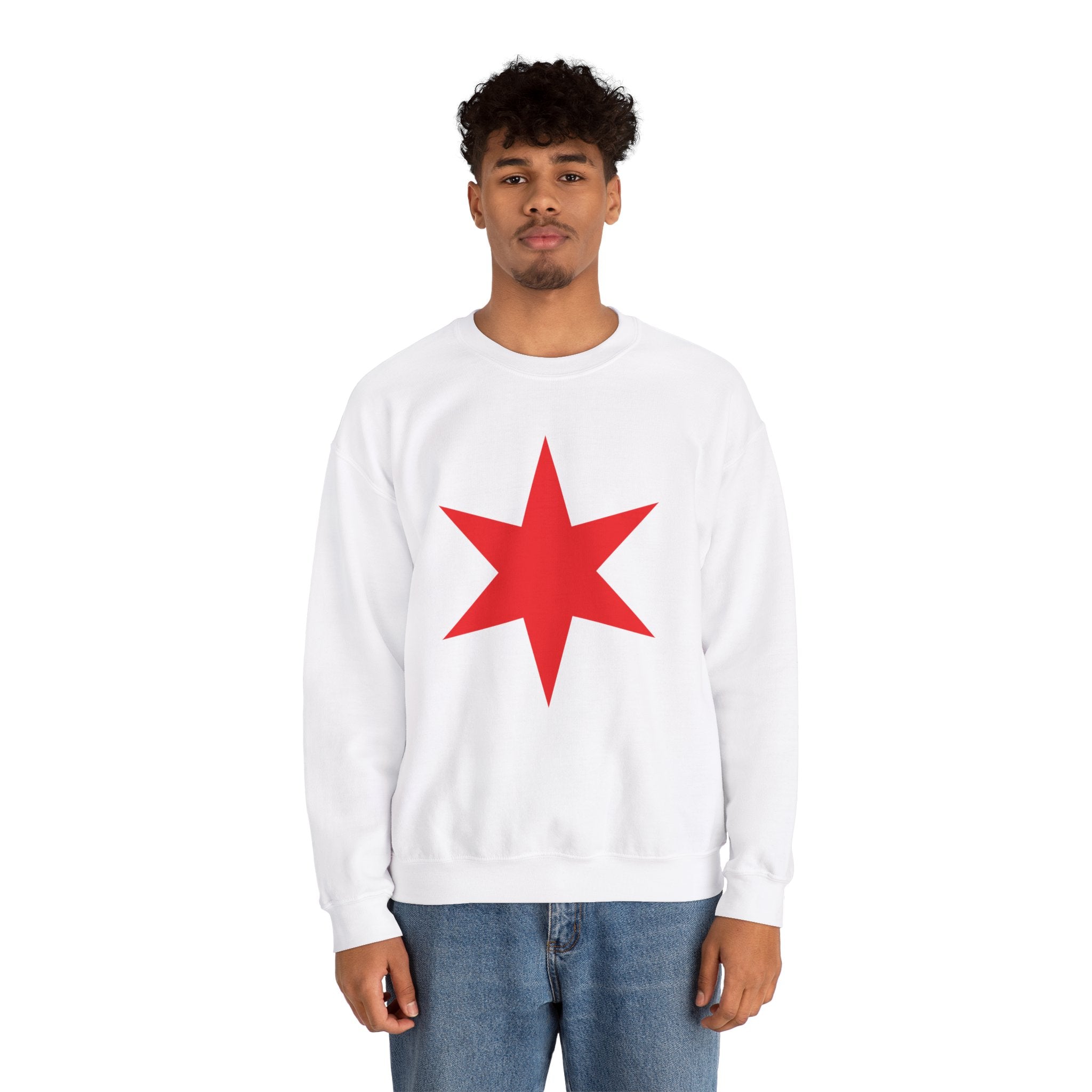 Chicago Star Sweatshirt, Wrestling Fan Unisex Sweatshirt - Gift for Him or Her, Casual Outwear, Heavy Blend Crewneck Sweatshirt