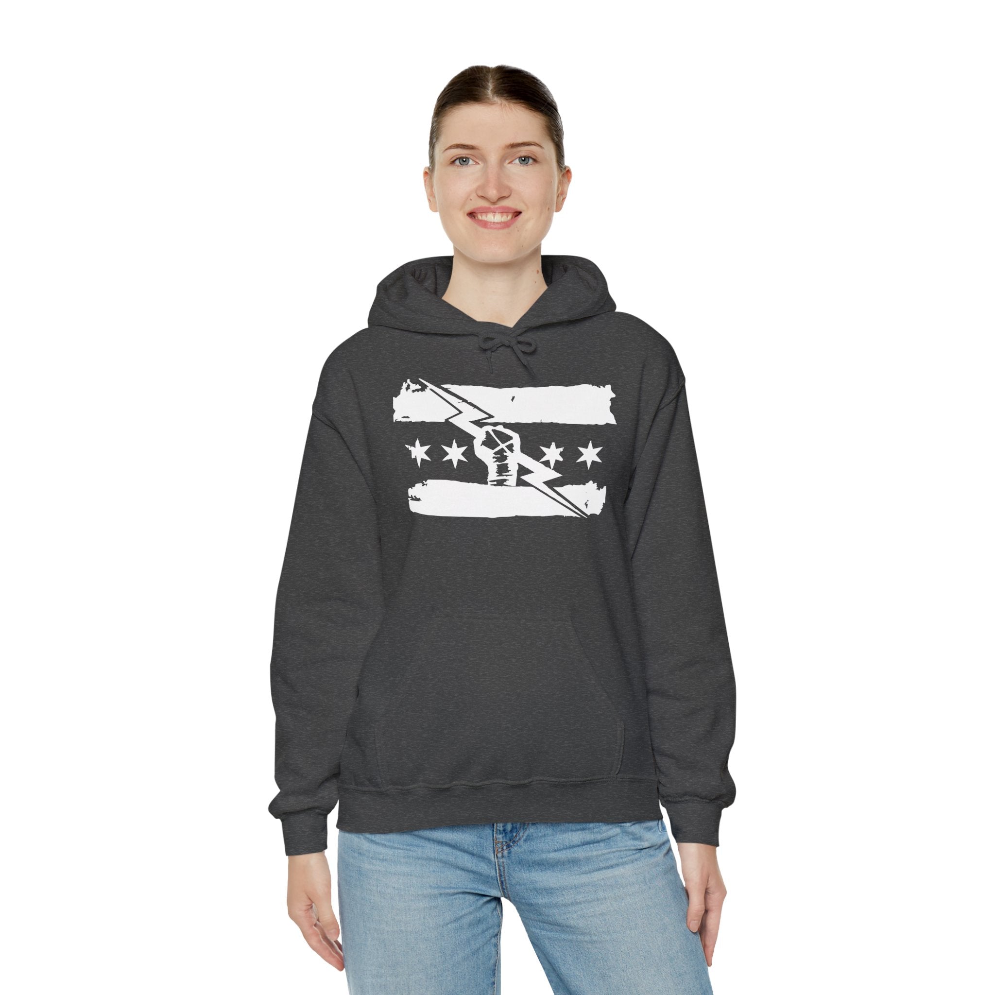 Punk Flag All White Design Hoodies, Gift for Her - Gift for Him, Sports Fan Wrestling Unisex Hooded Sweatshirt, Casual Outwear