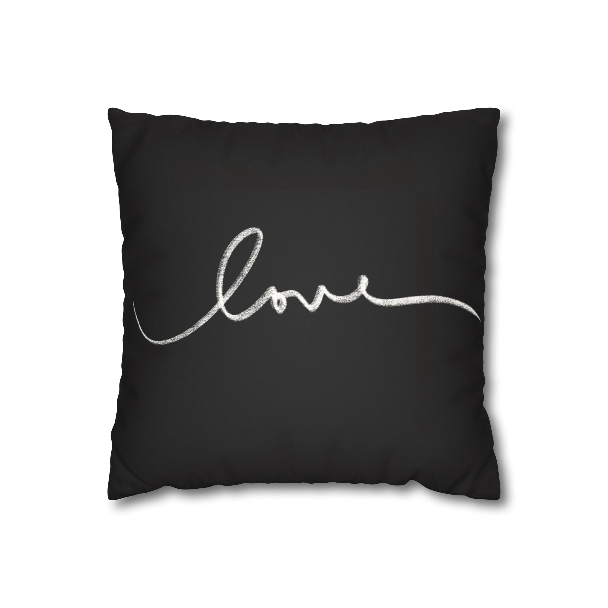 Square Pillowcase -Black Elegant Valentines - Decorative Pillows Cushion Covers for Couch Chair Bedroom Valentines Decorative, Faux Suede, Home Decor